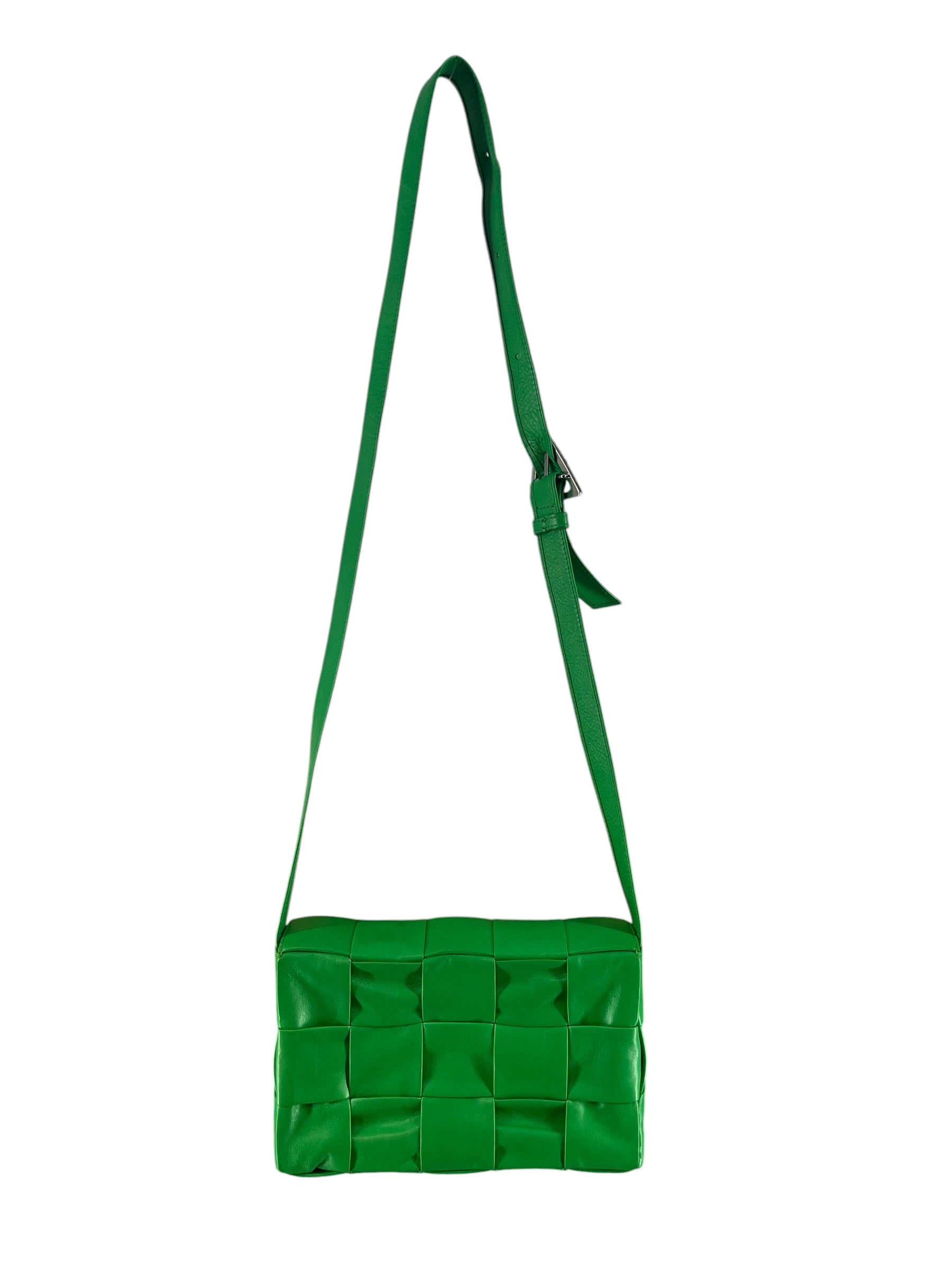 BOTTEGA VENETA/Hand Bag/Border/Leather/GRN/CALFSKIN INTRECCIO CASSETTE view 2