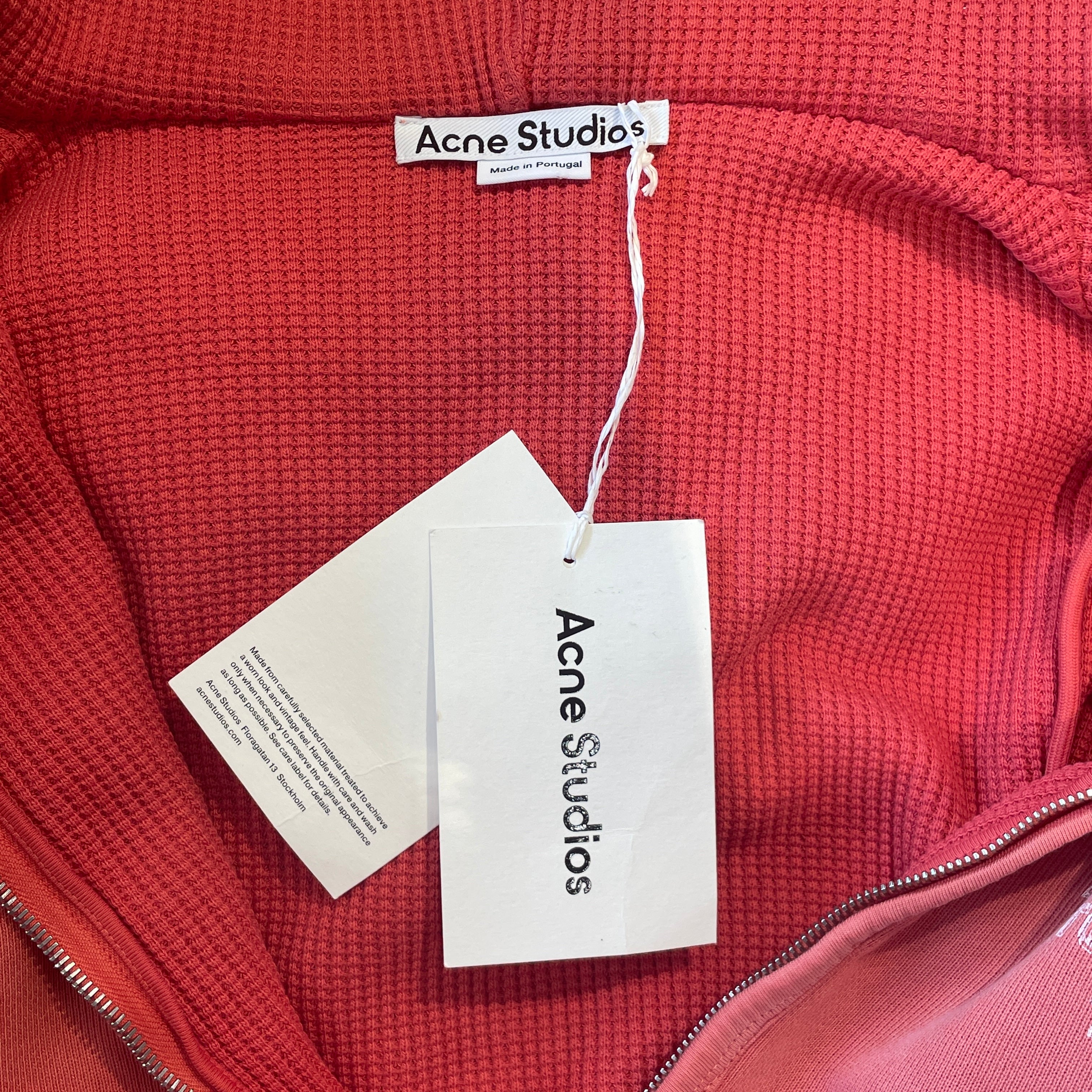 Acne Studios/Zip Up Hoodie/S/M/Cotton/PNK/THERMAL LINE SALMON PINK ZIPUP view 3