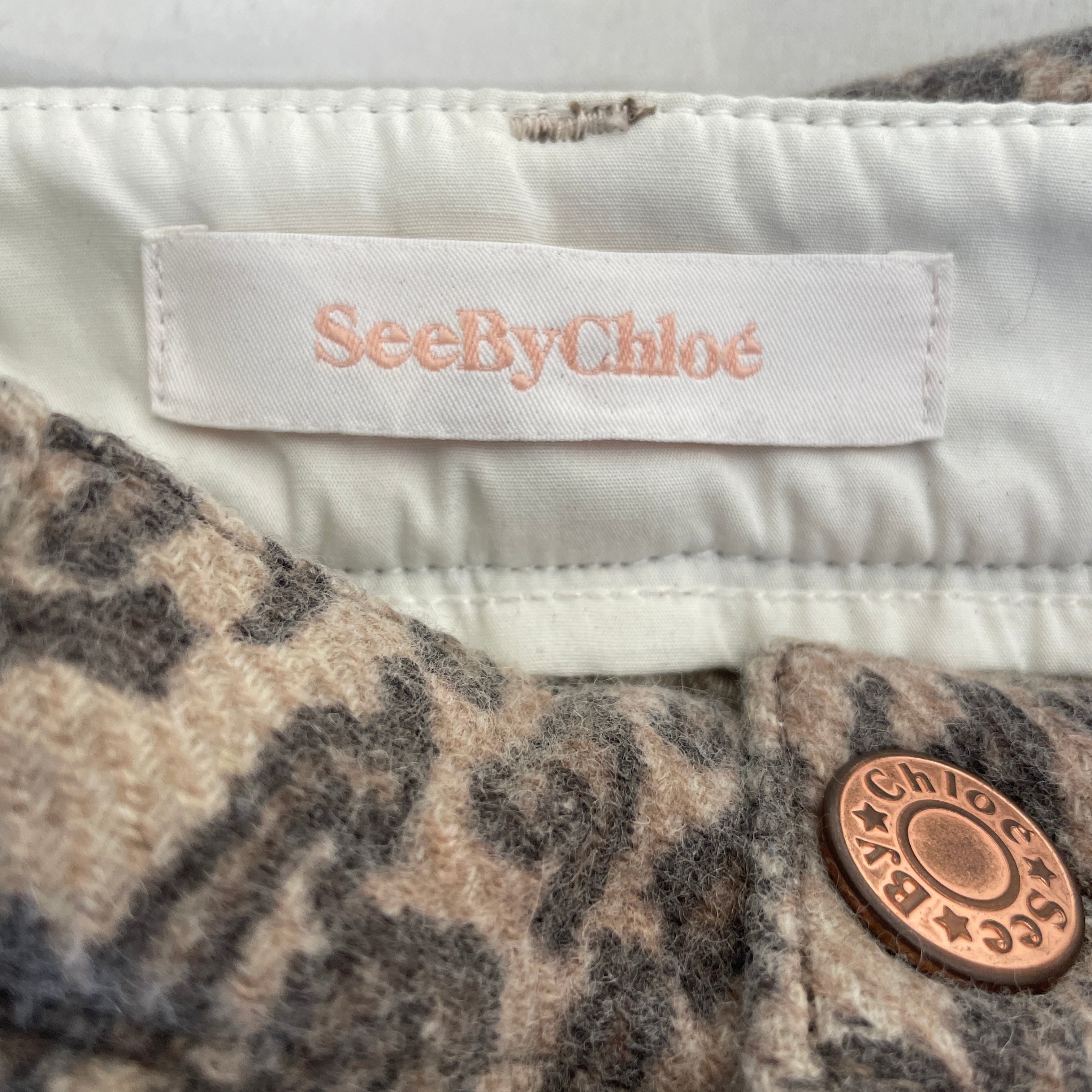 SEE BY CHLOE/Skirt/36/Leopard/Cotton/GRY/SNOW LEOPARD PENCIL SKIRT view 3