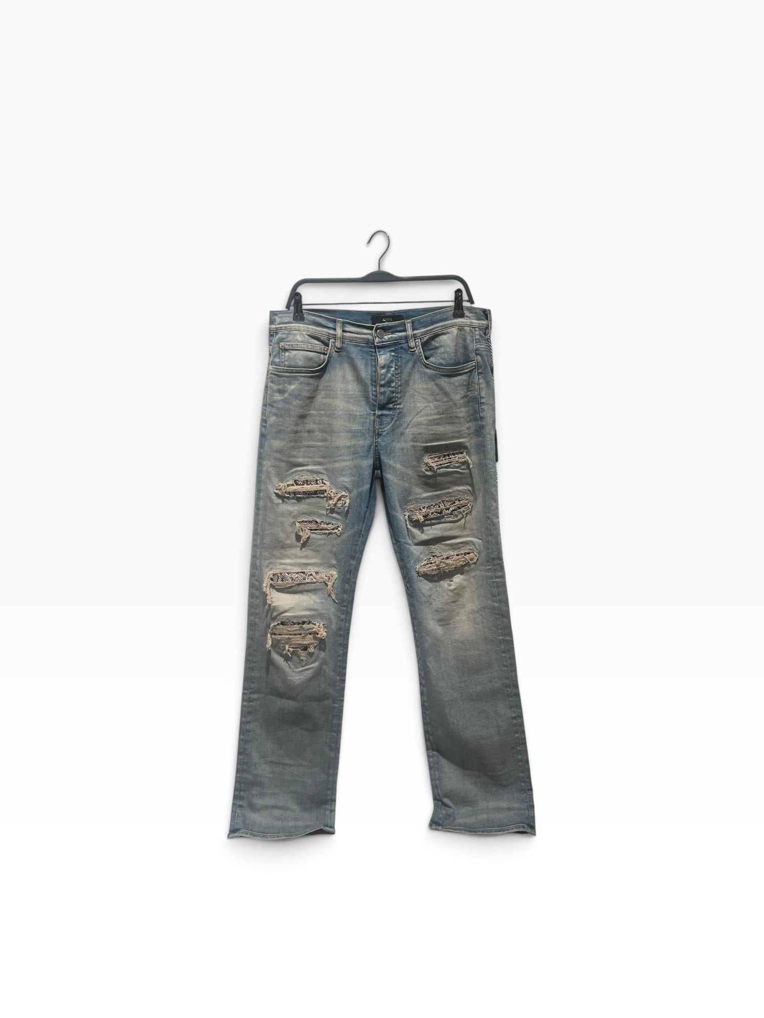 AMIRI/Straight Pants/32/Cotton/BLU/Animal Pattern/Snake view 1