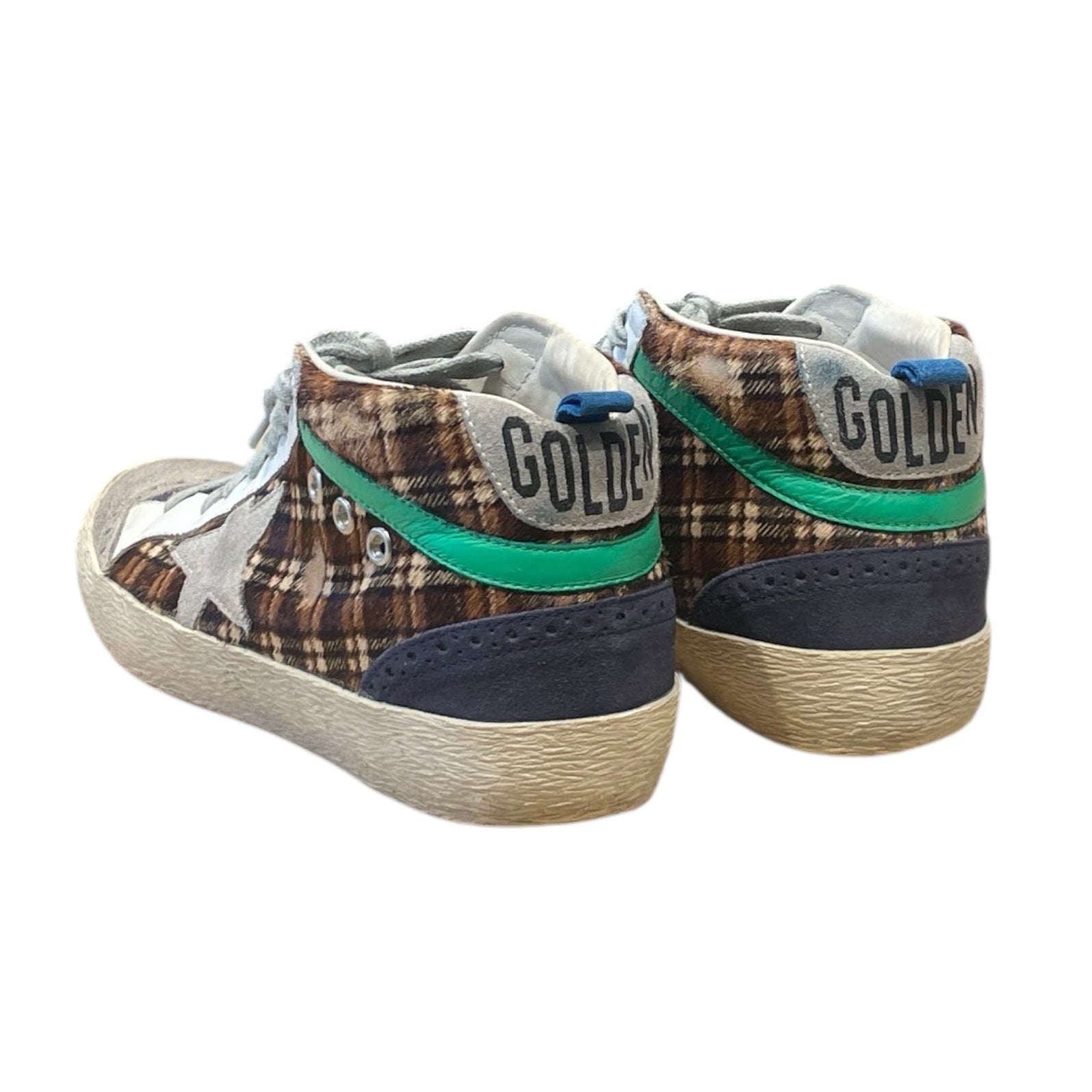 GOLDEN GOOSE/Hi-Sneakers/EU 38/Plaid/BRW/Midstar Animal Print Sneaker view 2