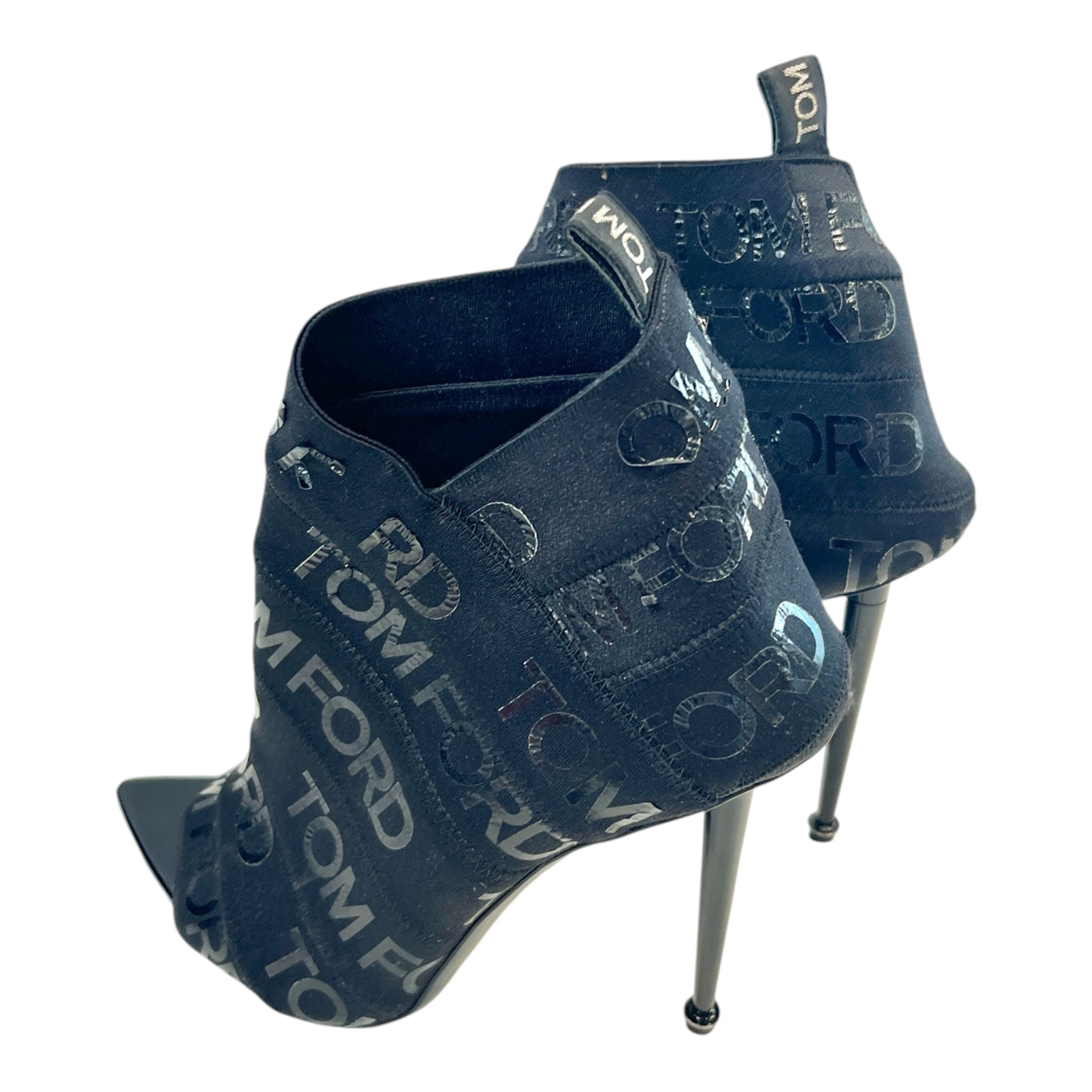 TOM FORD/Ankle Boots/EU 38/BLK/PEEP TOE LOGO view 2