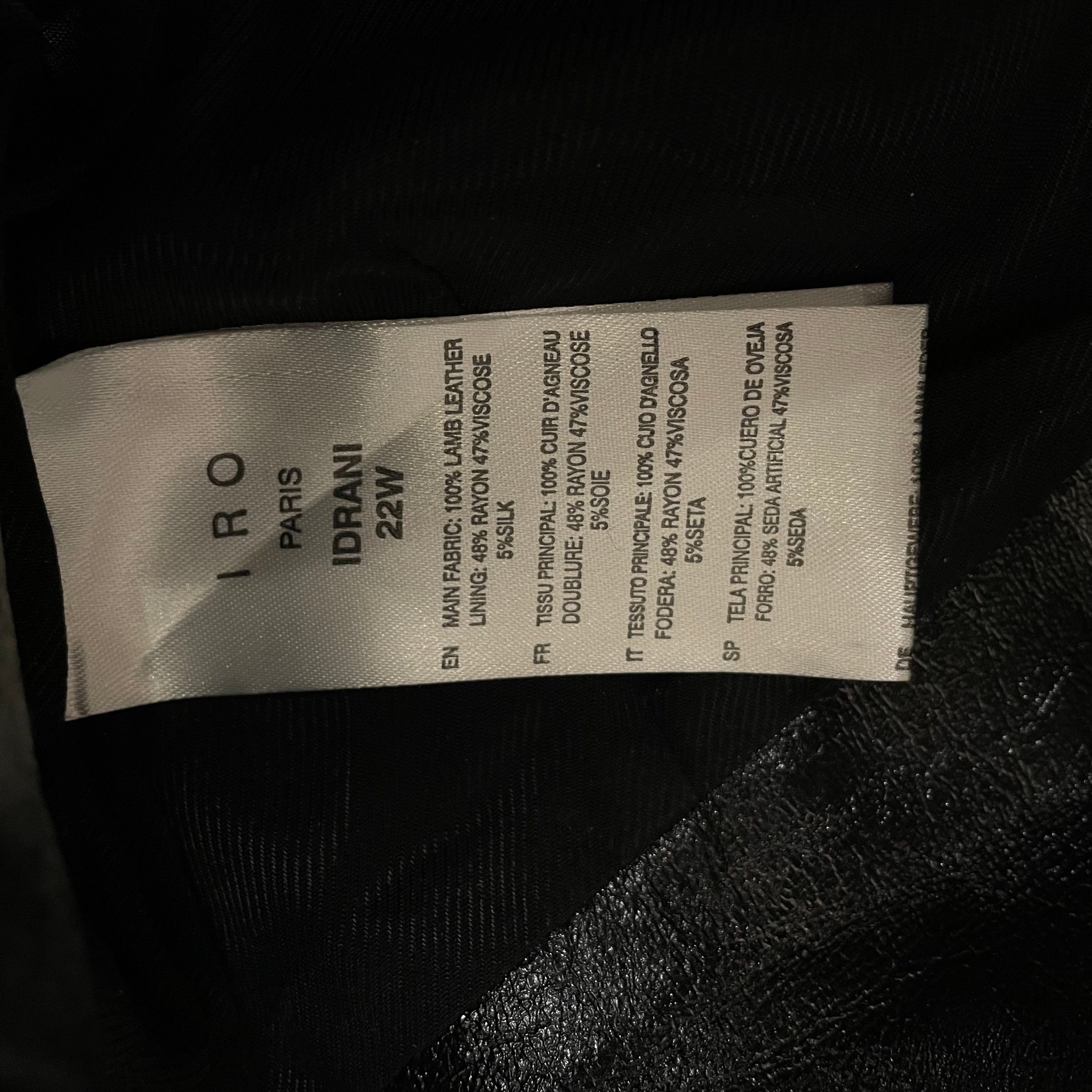 IRO/Bottoms/36/Leather/BLK/idrani view 4