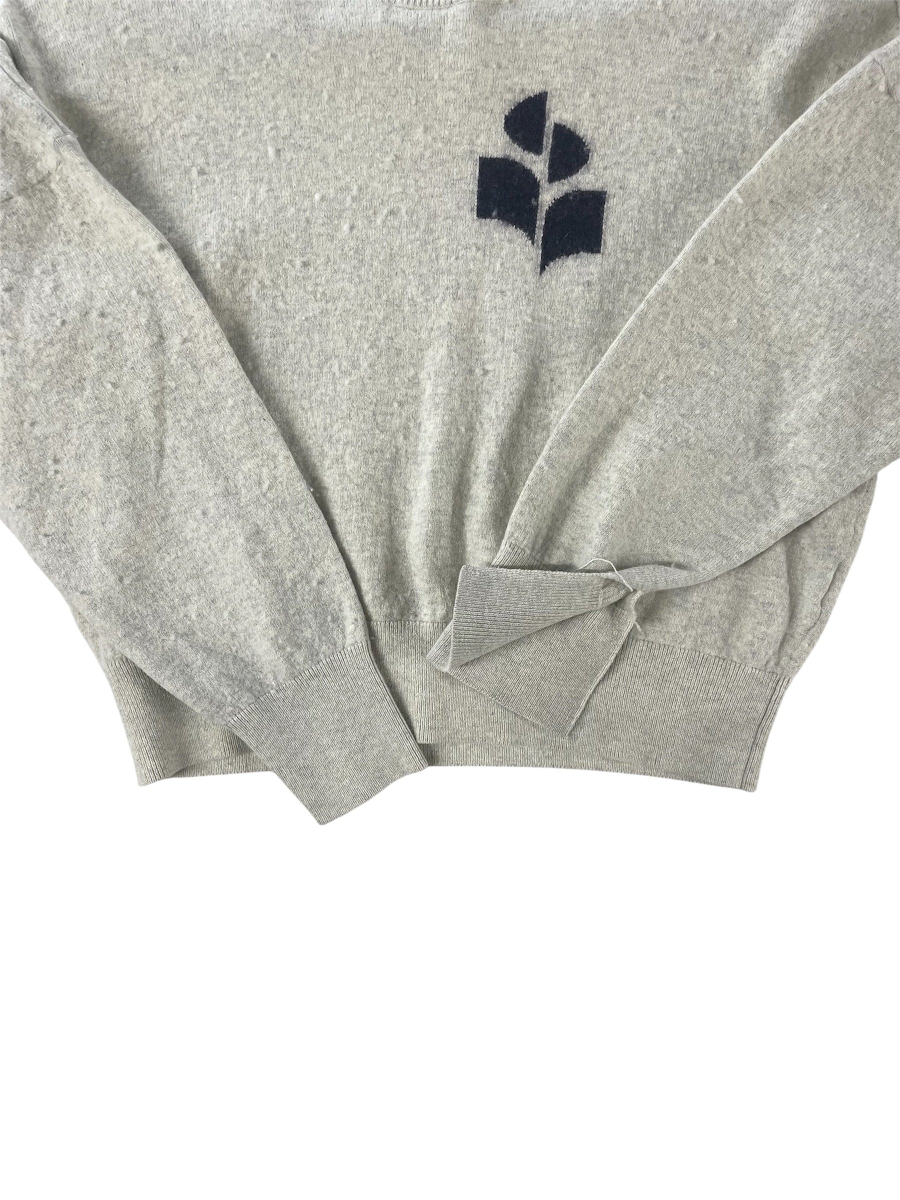 ISABEL MARANT ETOILE/Sweater/34/Cotton/GRY/INTARSIA KNIT LOGO SWEATSHIRT view 4