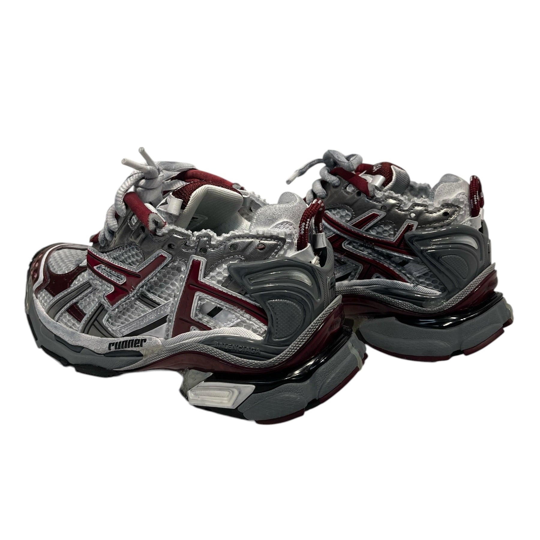 BALENCIAGA/Hi-Sneakers/EU 34/GRY/GREY AND MAROON  RUNNERS view 2
