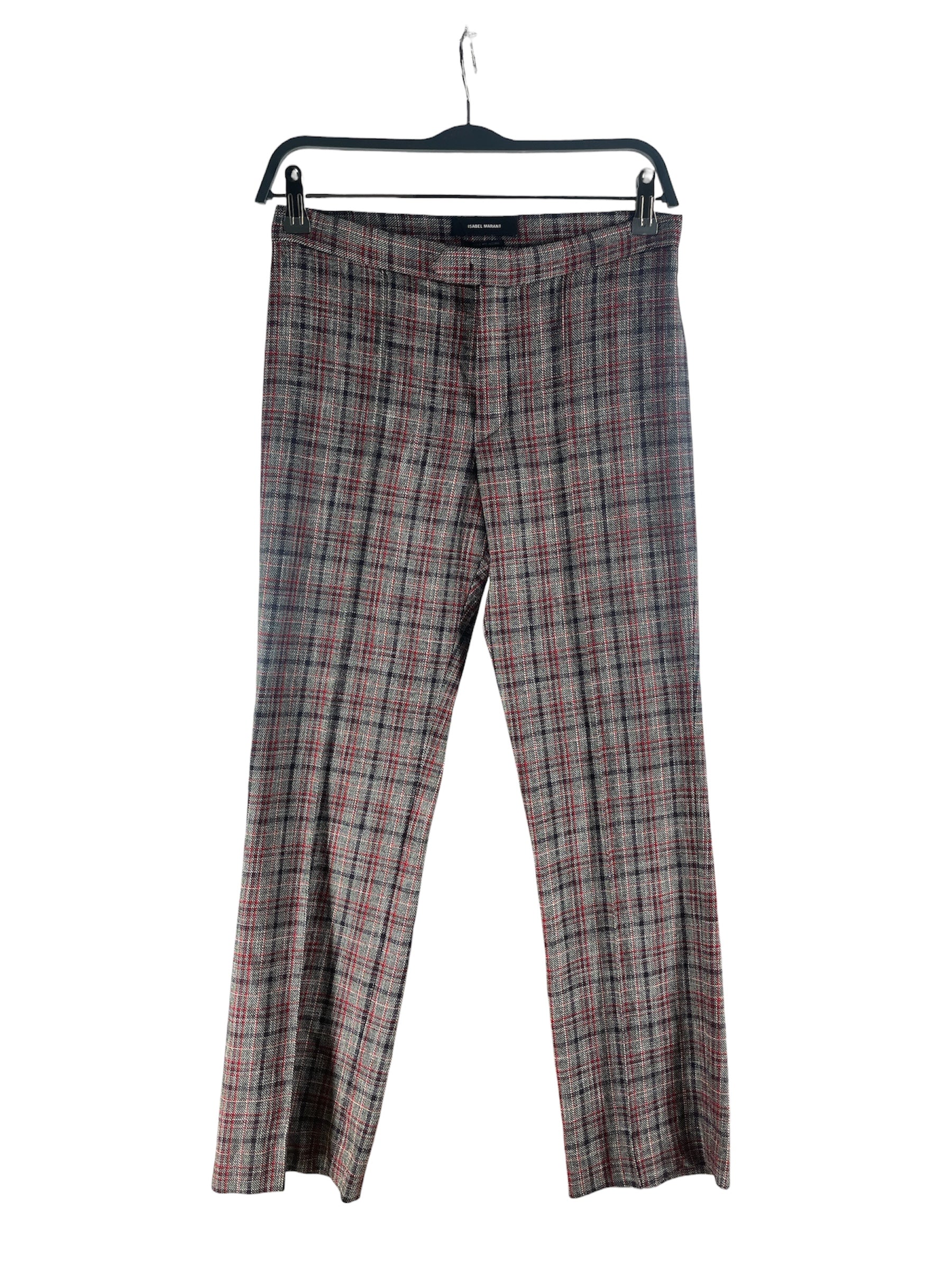 ISABEL MARANT/Skinny Pants/38/Plaid/Cotton/MLT/Chino/19APA1434-19A011I view 1