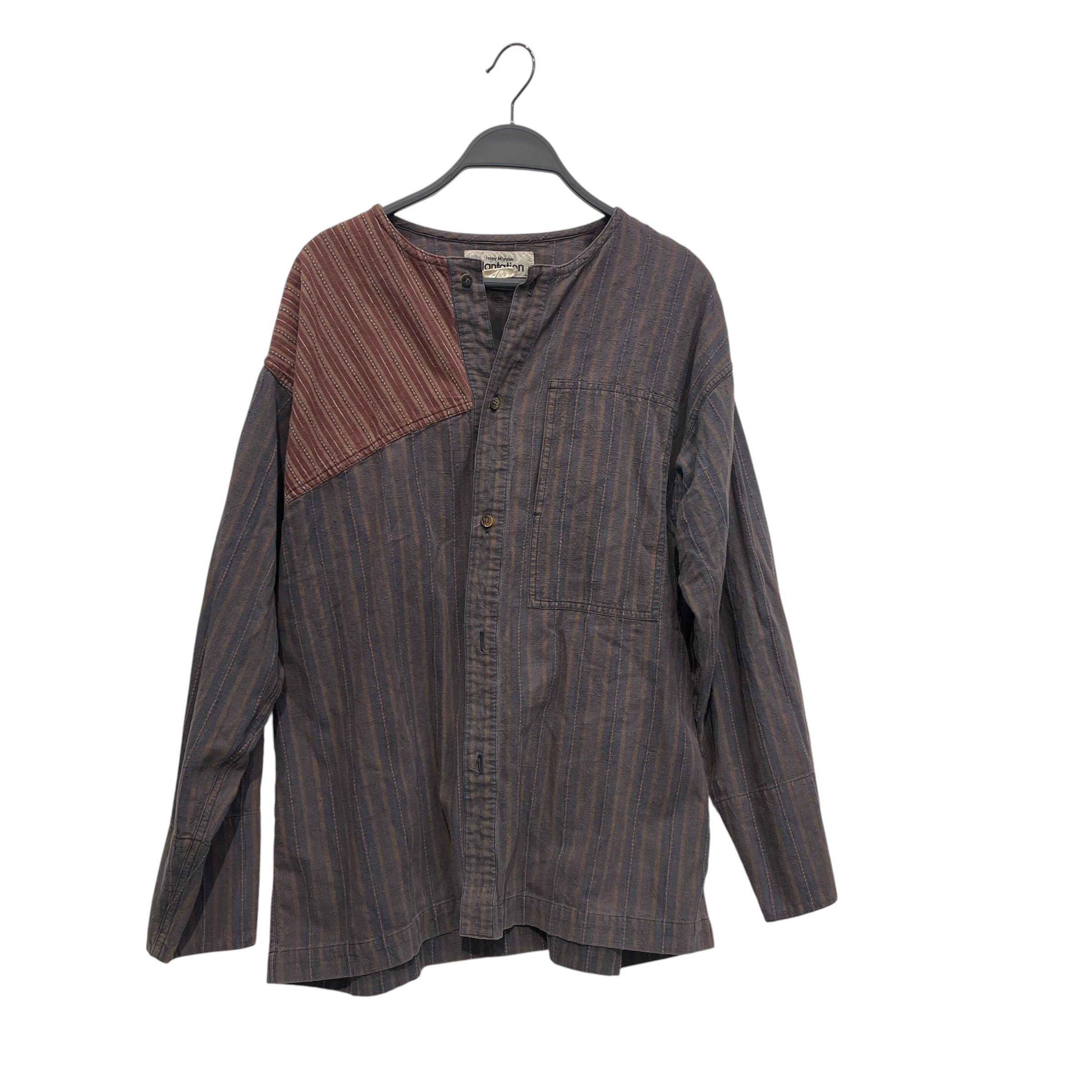 ISSEY MIYAKE/LS Shirt/Cotton/MLT/Stripe/NVY/BRW/RED PLANTATION view 1
