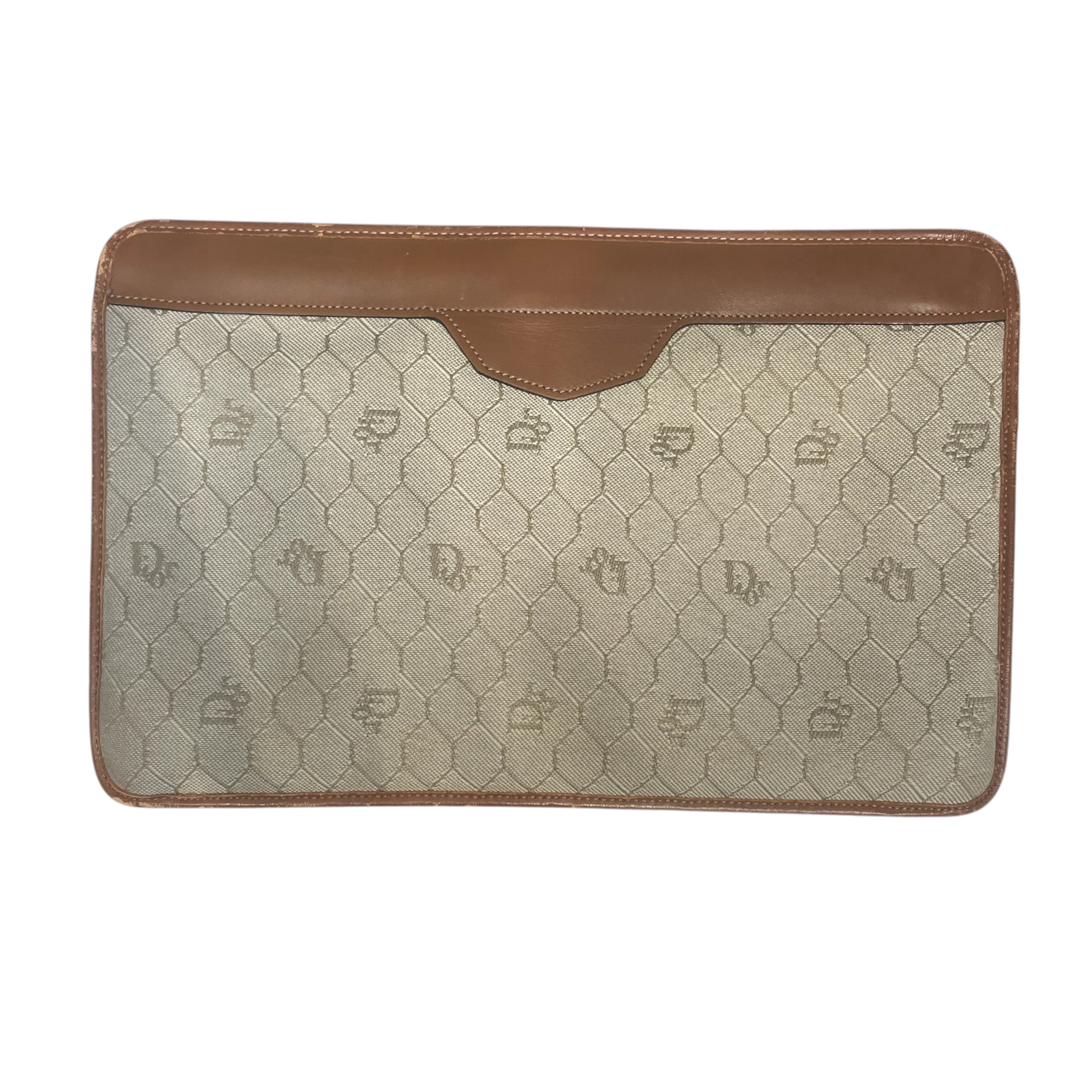 Christian Dior/Bag/Cotton/CRM/BROWN LEATHER/ MONOGRAM view 1