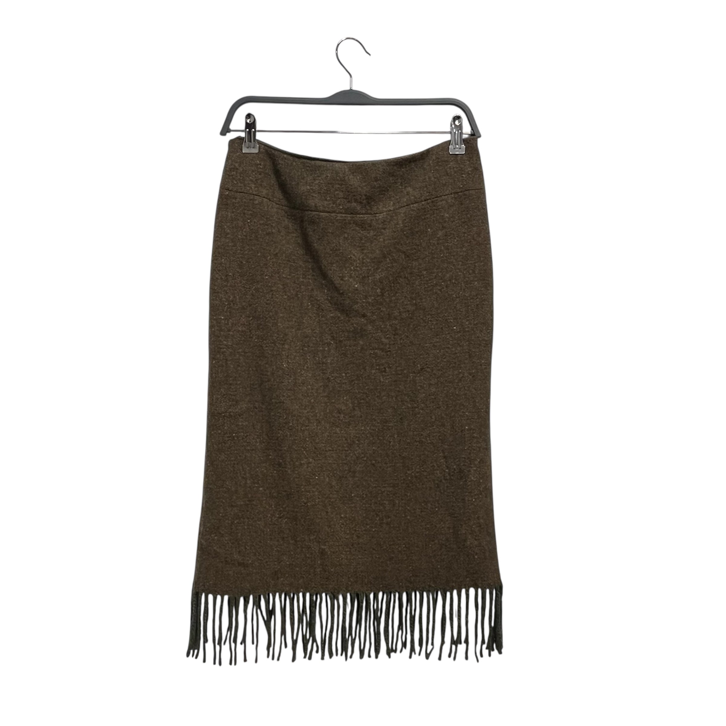 RALPH LAUREN/Skirt/8/Wool/GRN/FRINGE AT BOTTOM LACK LABEL view 2
