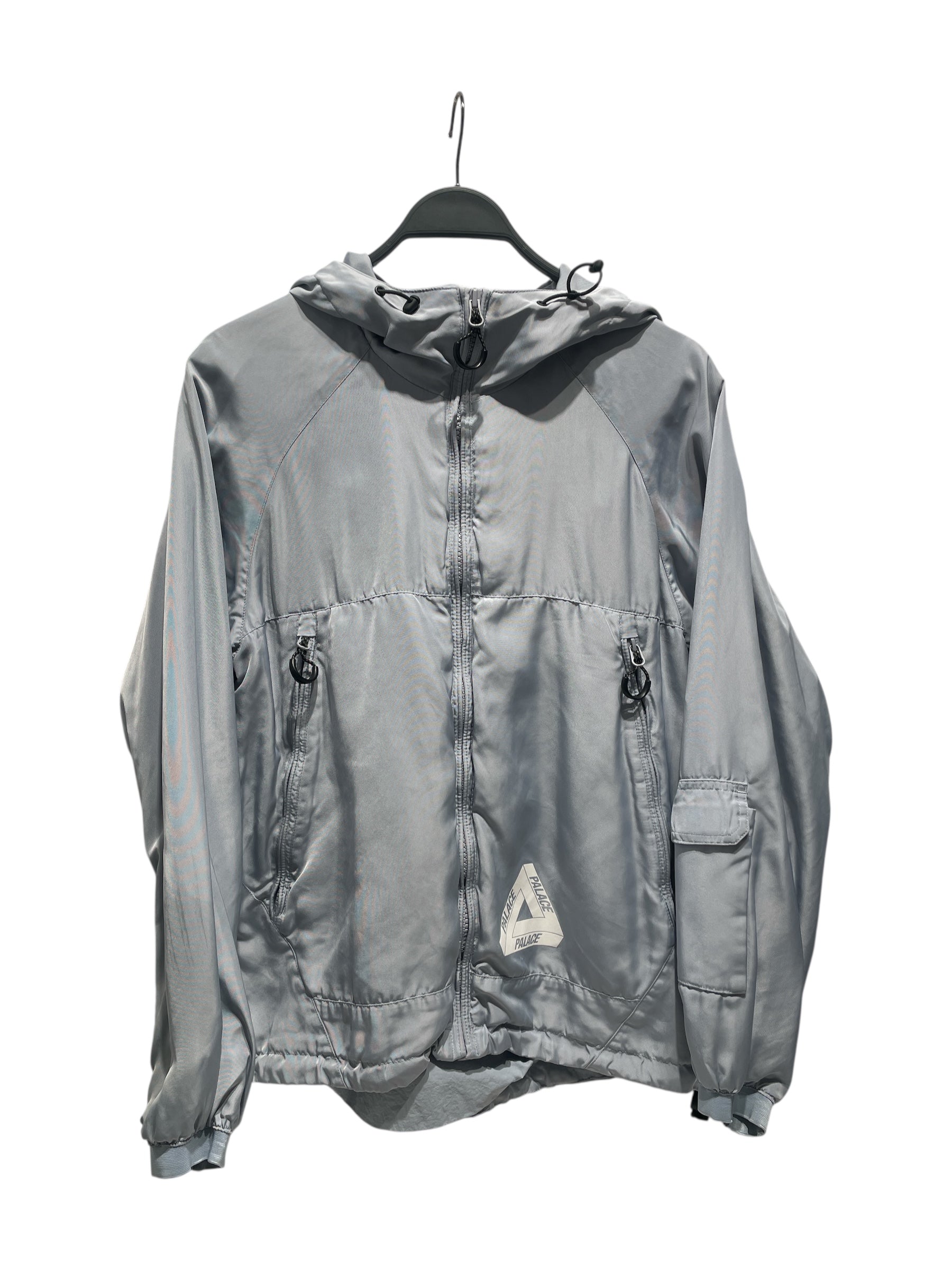 PALACE/Windbreaker/S/Nylon/GRY/Zip Up Hood Logo Jkt view 1