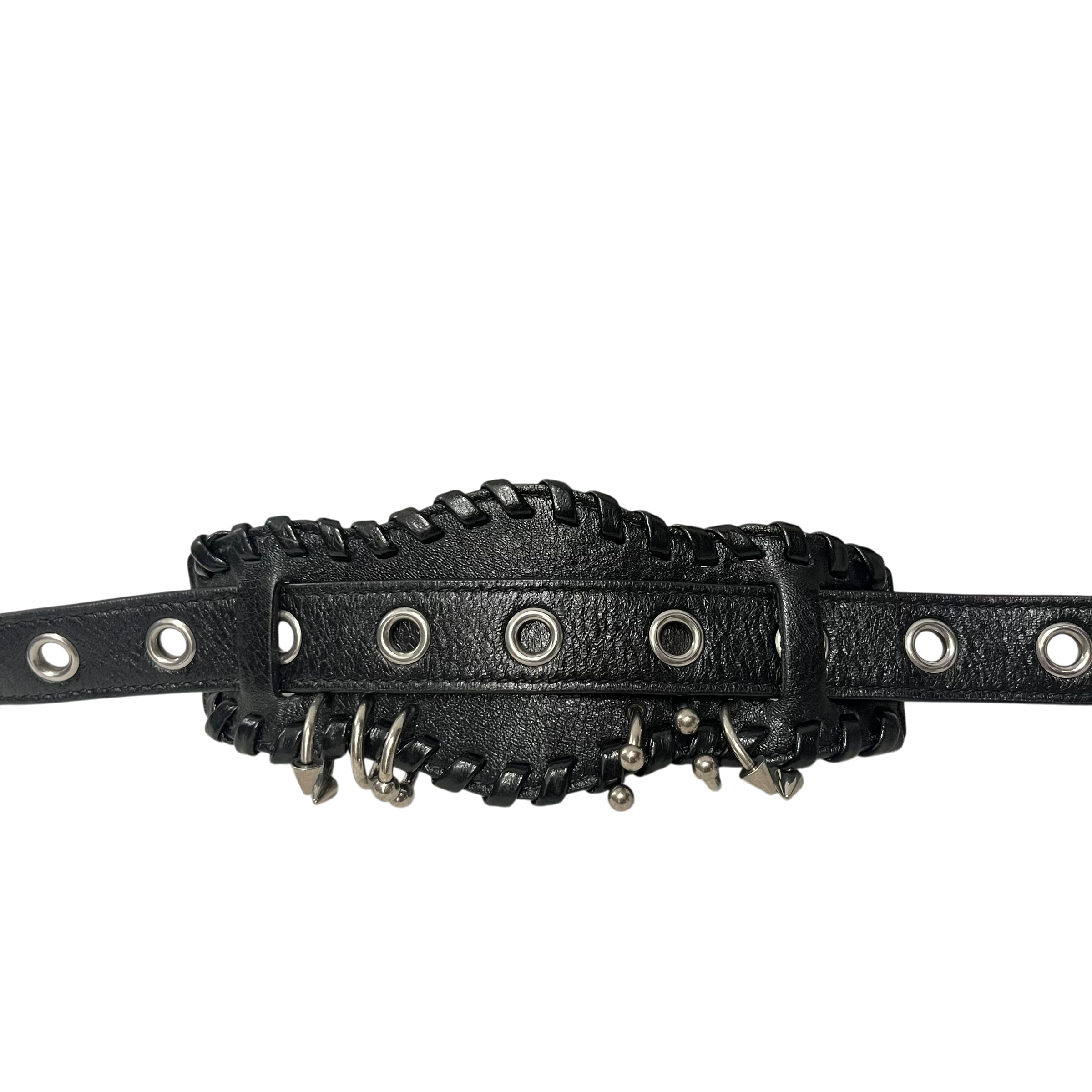 BALENCIAGA/Cross Body Bag/Leather/BLK/pierced view 6
