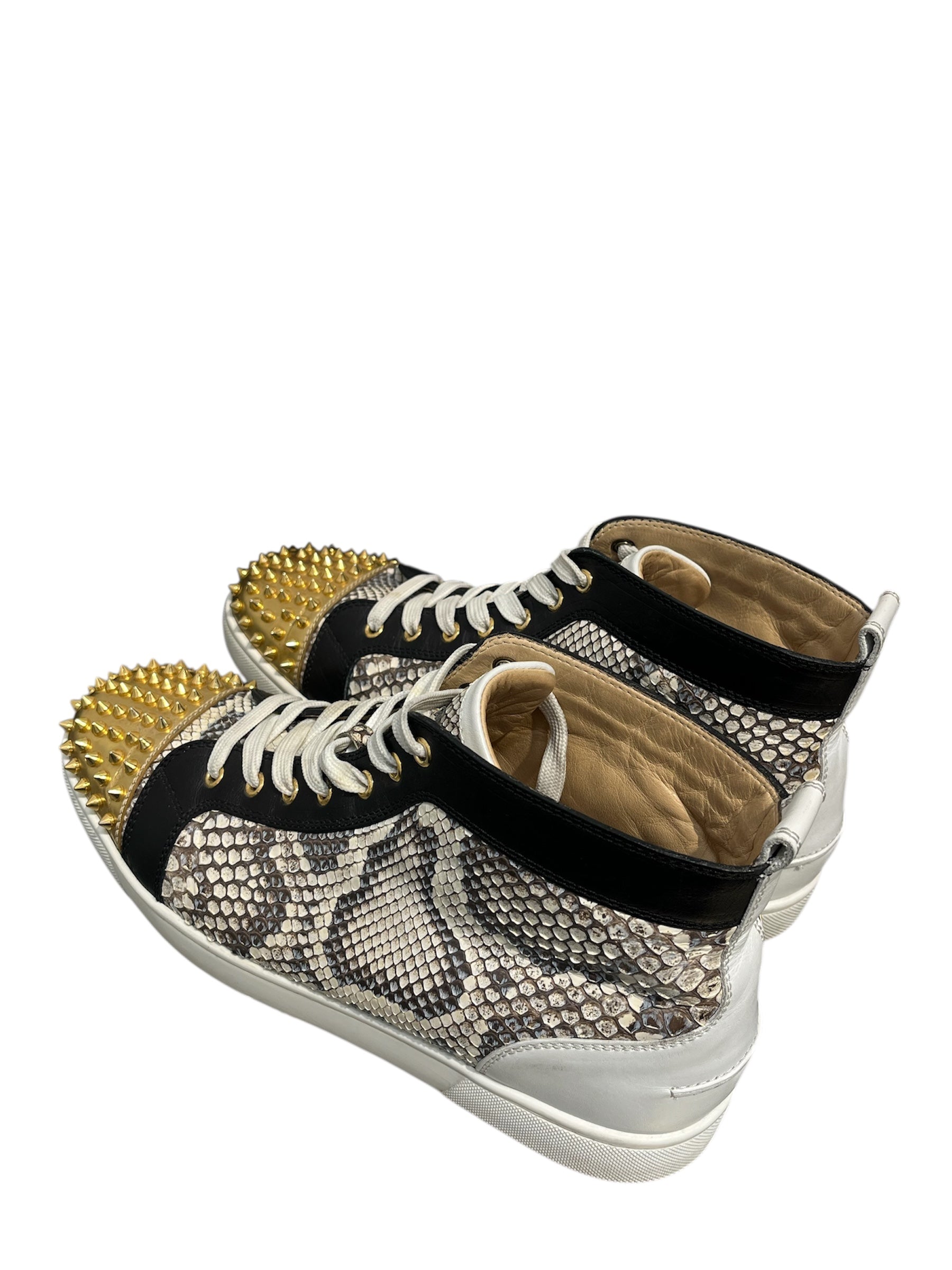 Christian Louboutin/Hi-Sneakers/EU 45/Animal Pattern/Leather/GLD/SNAKE SKIN GOLD TOE view 2