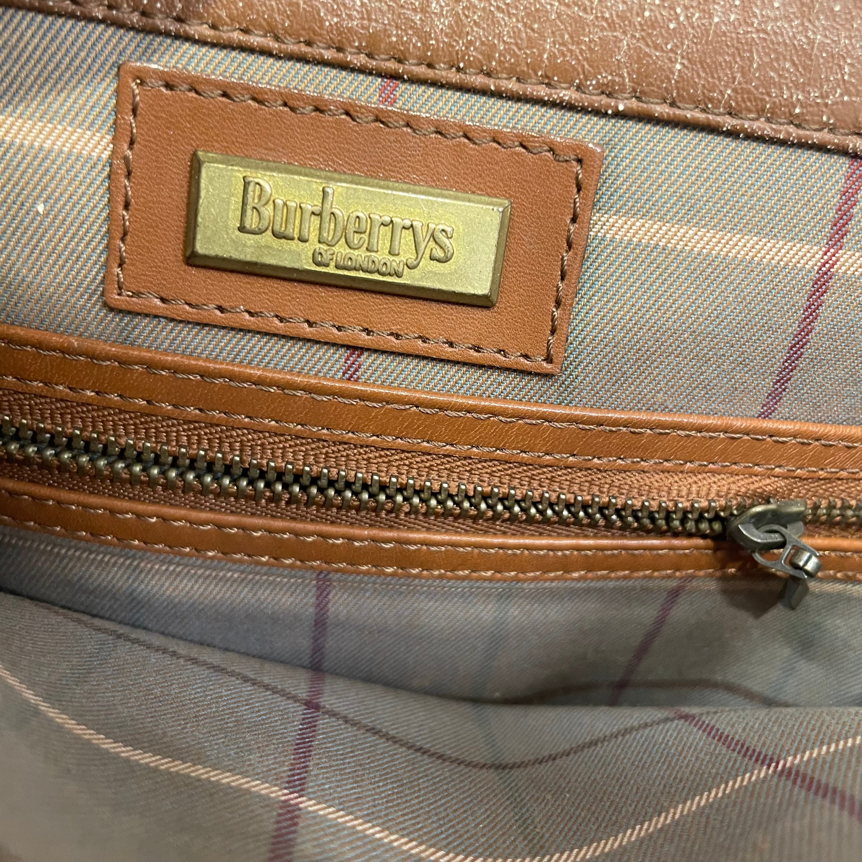 BURBERRYS/Bag/Leather/BRW/VINTAGE LIGHT BRW/GREY PLAID view 3