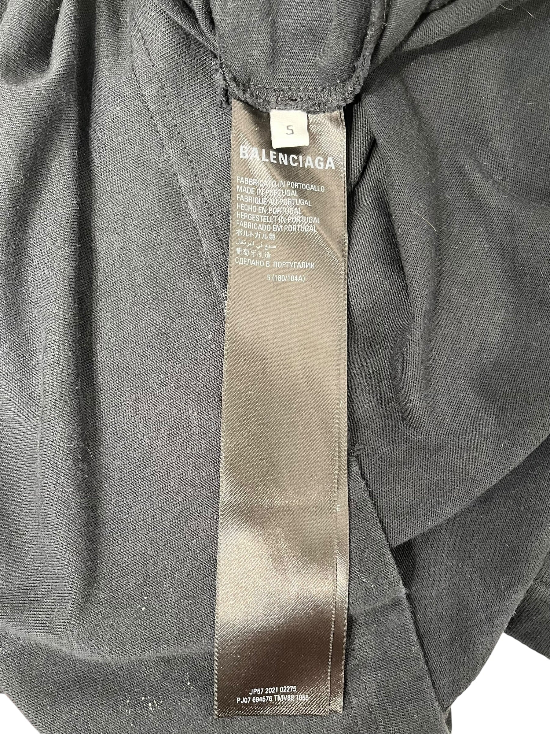 BALENCIAGA/T-Shirt/5/Cotton/BLK/Graphic/PARIS METAL LOGO TEE view 4