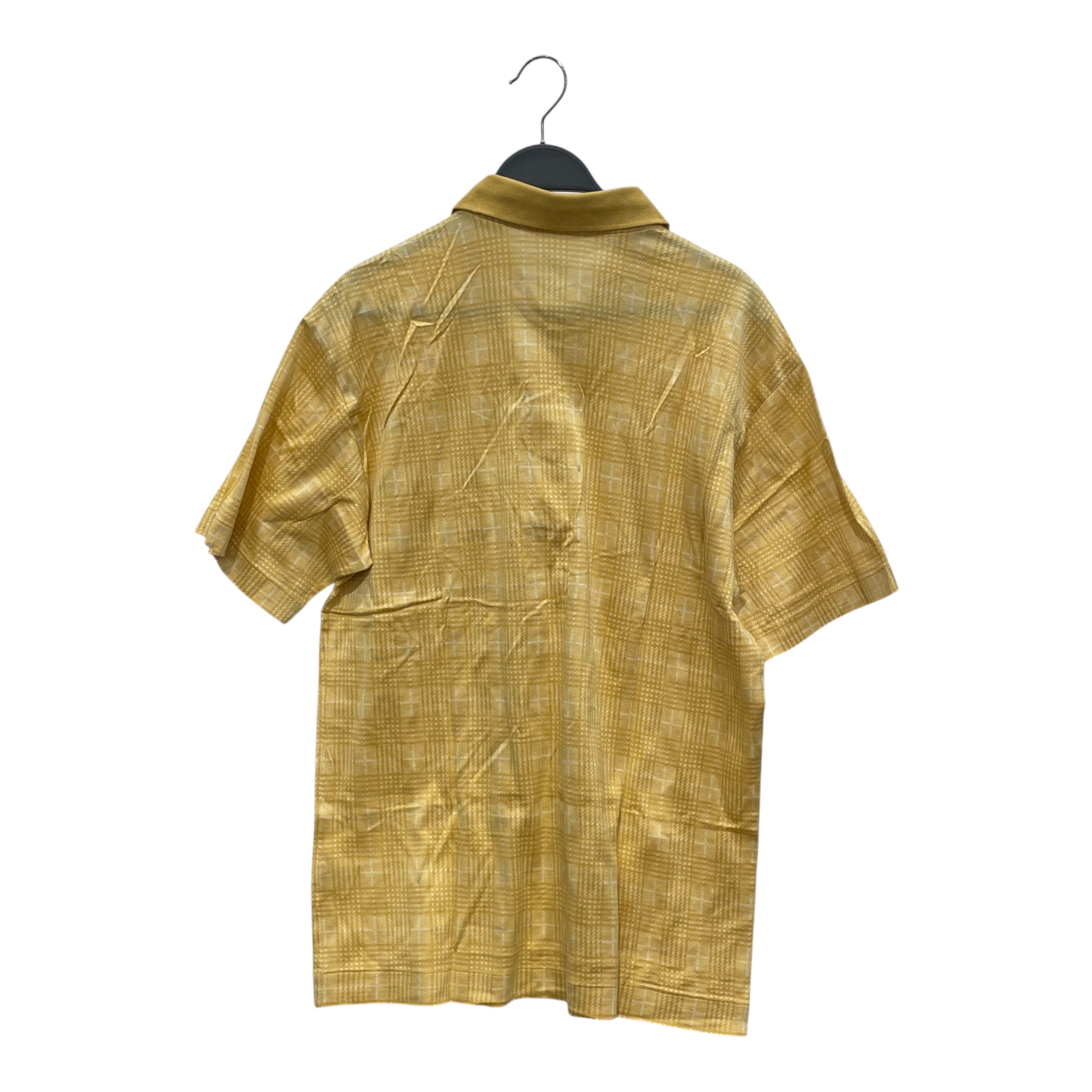 YVES SAINT LAURENT/Polo Shirt/L/Cotton/YEL/All Over Print/CHECK POLO/CRM LOGO view 2