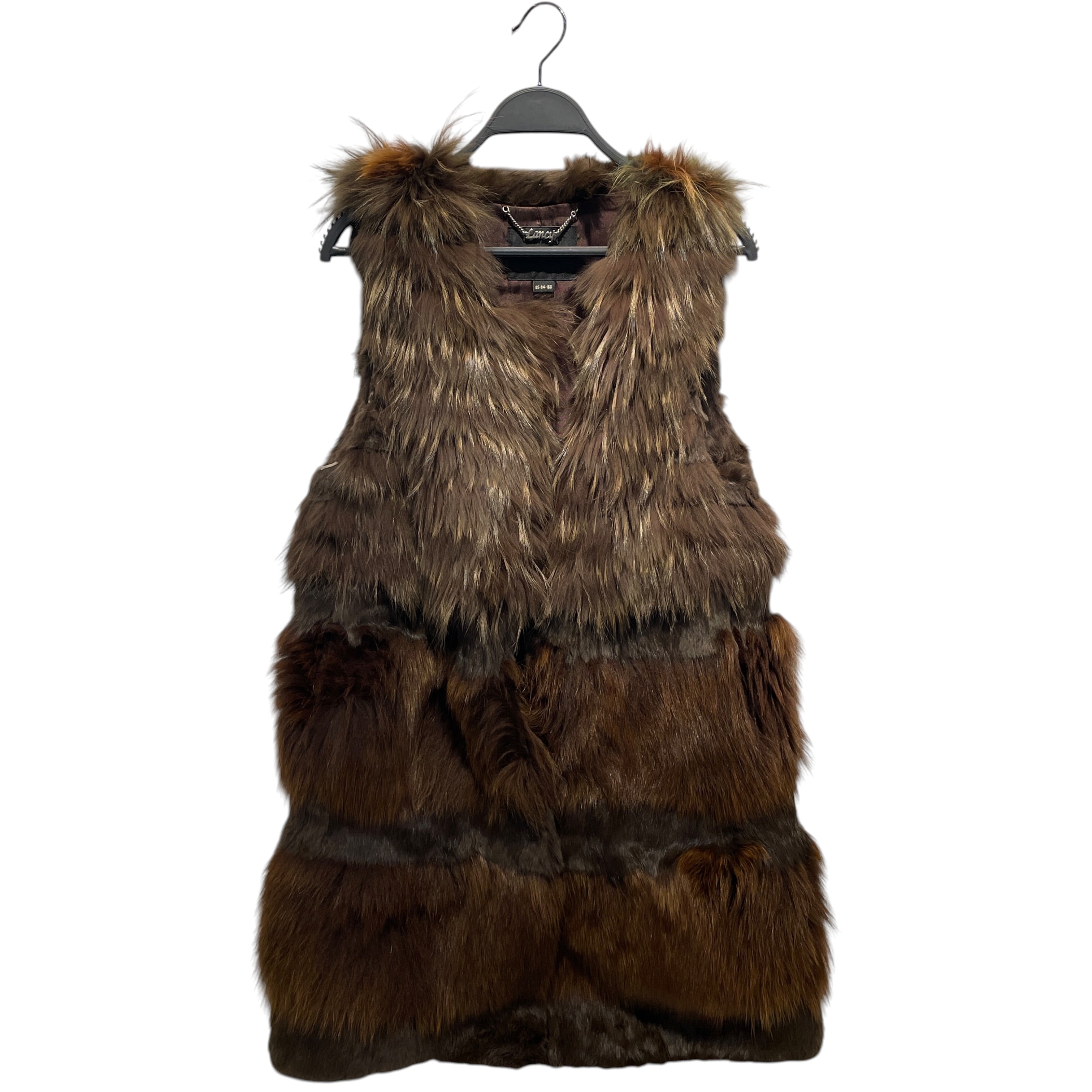 LANCY FROM 25/Vest/L/Fur/BRW/FOX & RABBIT FUR VEST view 1