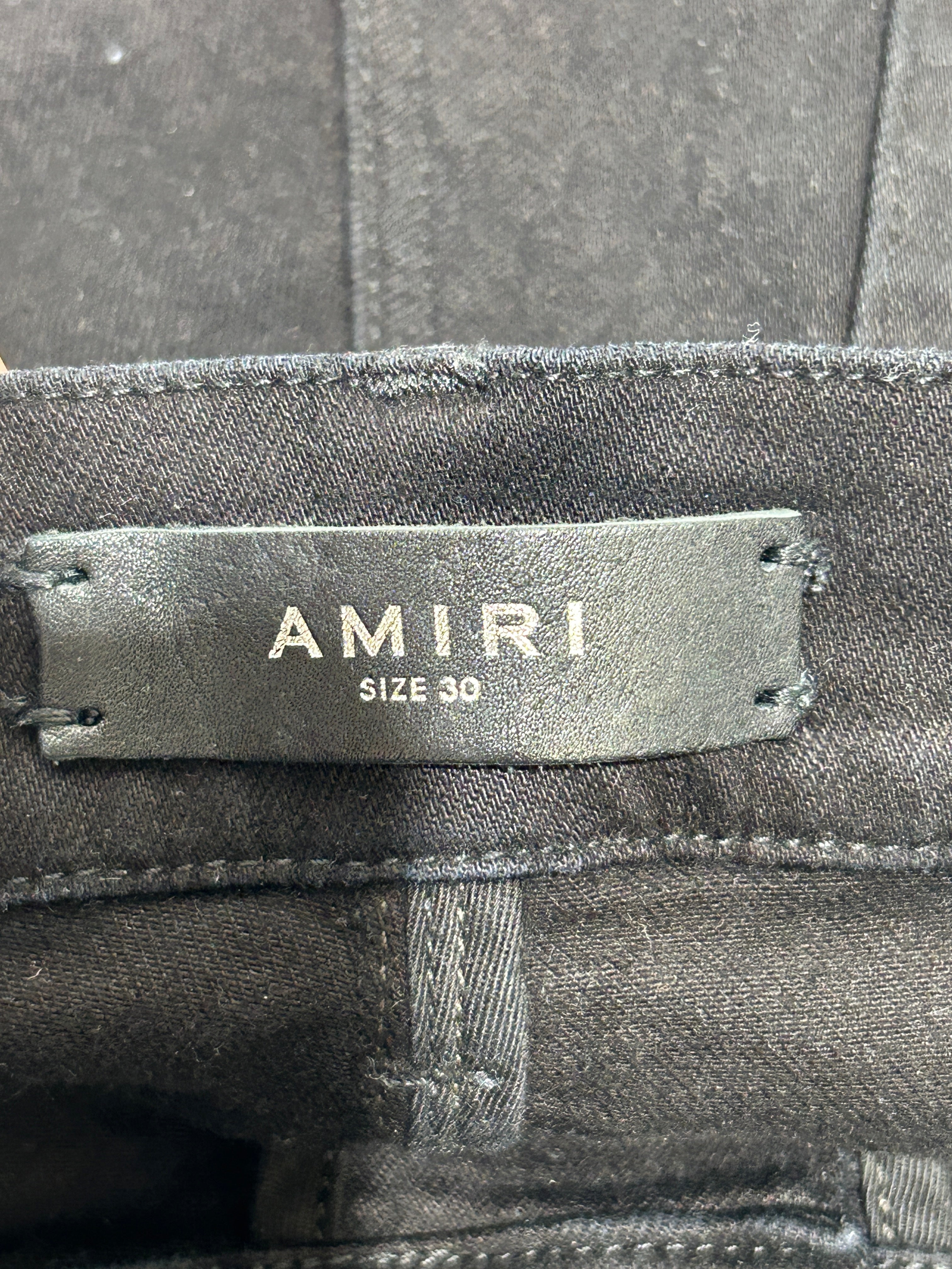 AMIRI/Skinny Pants/30/Cotton/BLK/LEATHER AMIRI LEG LOGO view 3
