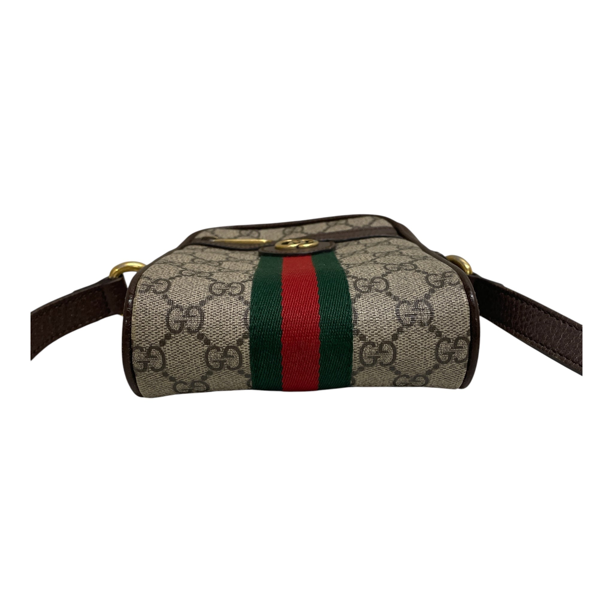 GUCCI/Cross Body Bag/Monogram/Cotton/BEG/B4TT4RD/BROWN LEATHER TRIM view 3