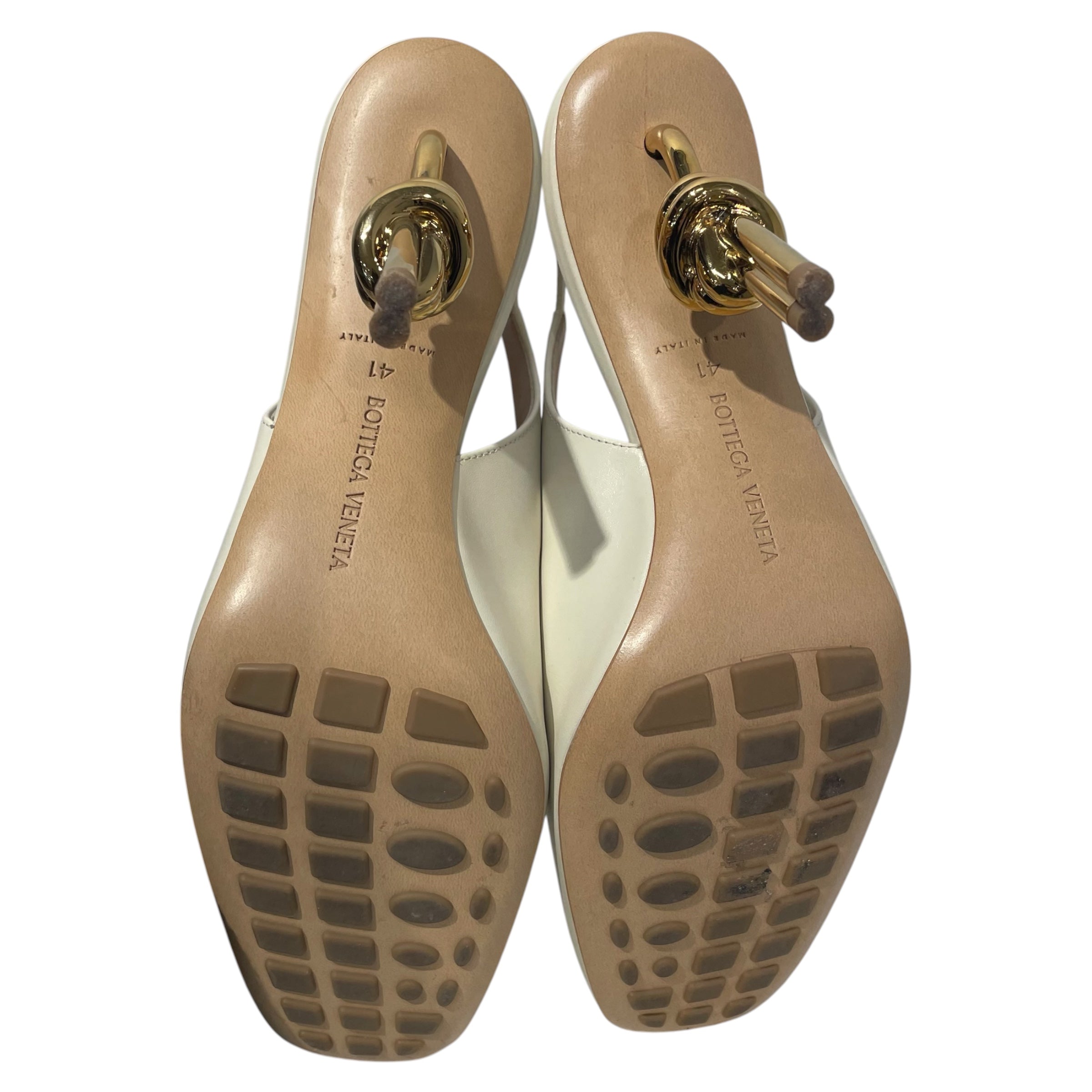 BOTTEGA VENETA/Heels/EU 41/Leather/CRM/U-Tip/GOLDEN KNOT STILLETTO view 3