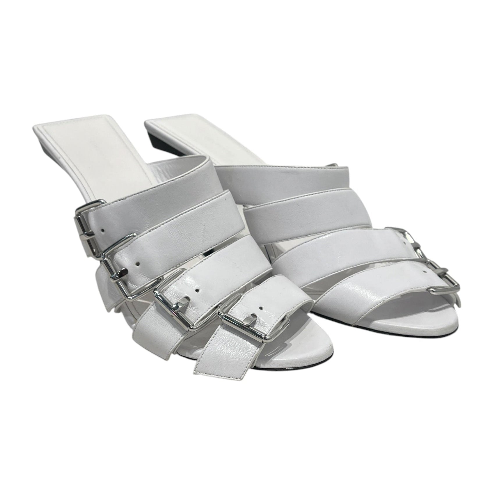 BALENCIAGA/Sandals/US 7.5/WHT/80MM BUCKLE SANDALS view 1