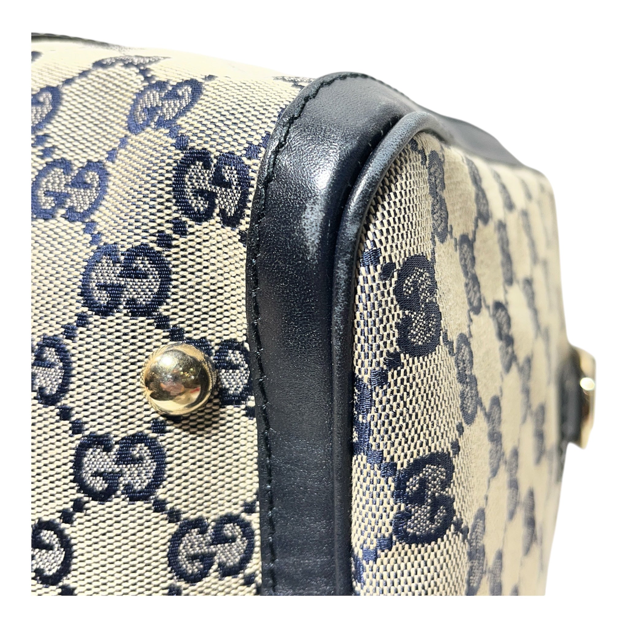 GUCCI/Hand Bag/Monogram/Cotton/BLU/blue all over gg boston view 9