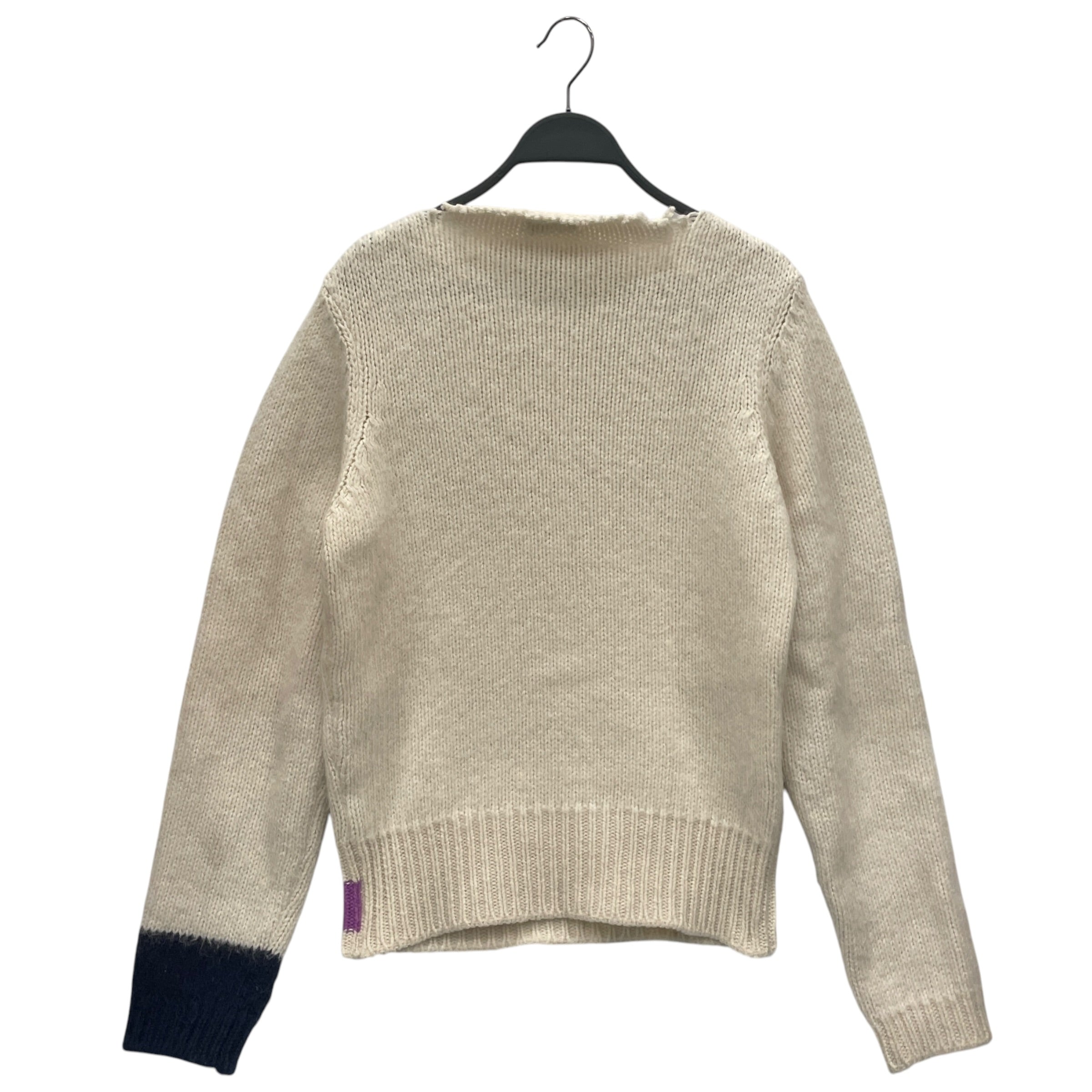 RAF SIMONS/Sweater/L/Wool/WHT/KNIT CONTRAST DETAIL view 2