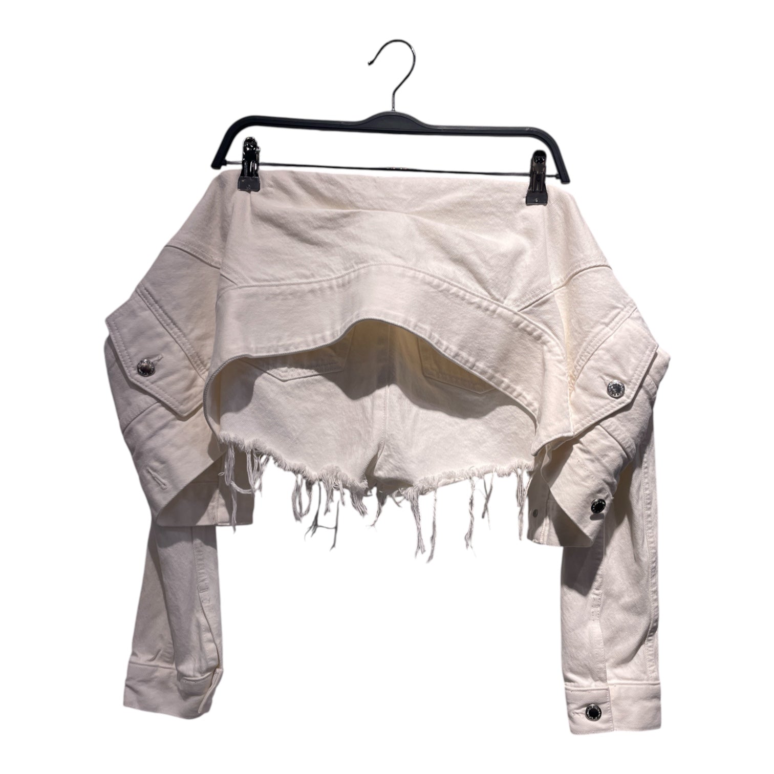 Alexander Wang/Shorts/27/Denim/WHT/tie front view 2
