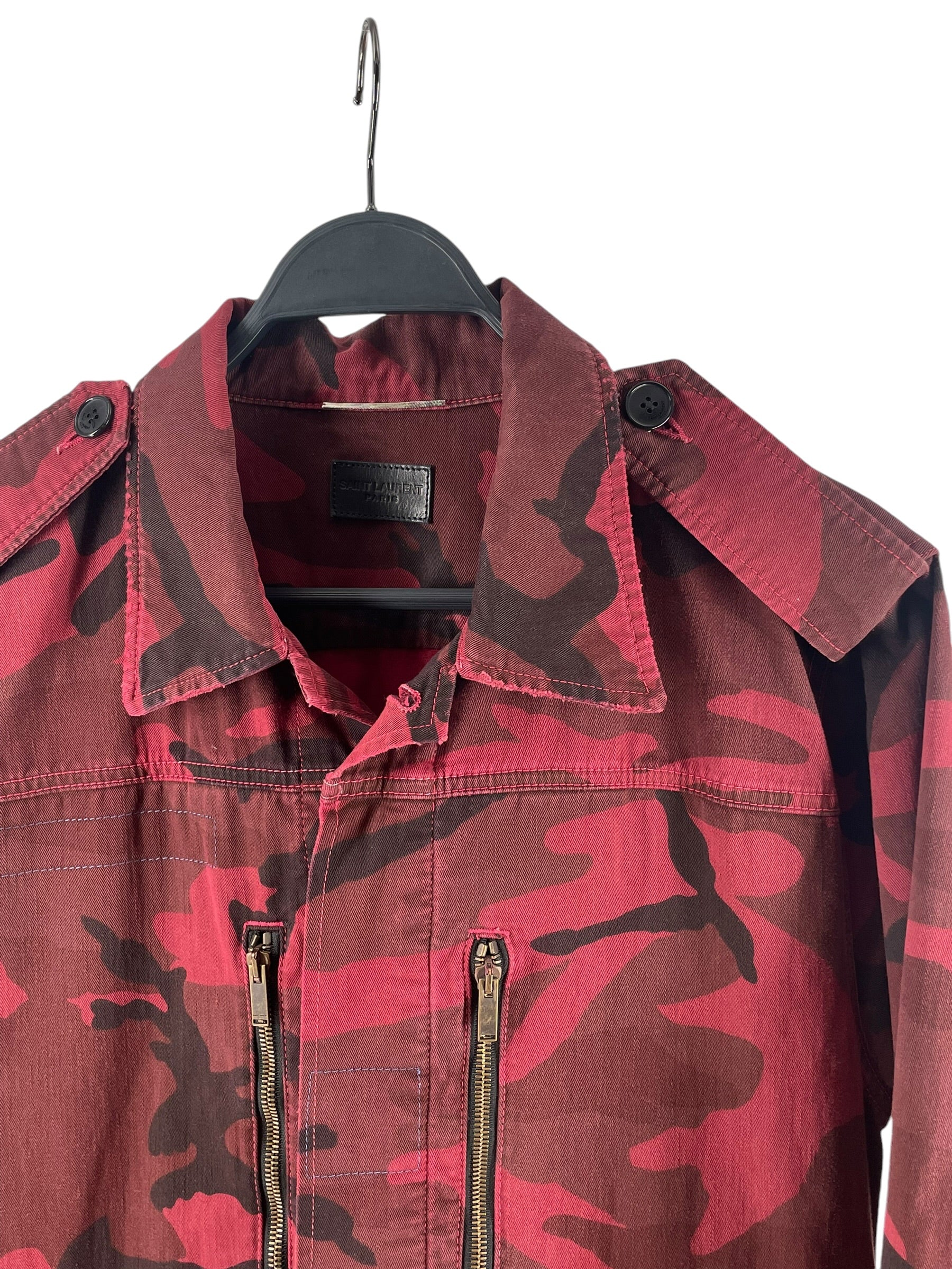 SAINT LAURENT/Jacket/L/Cotton/RED/Camouflage/JP53 2020 00329 CARGO JKT view 3