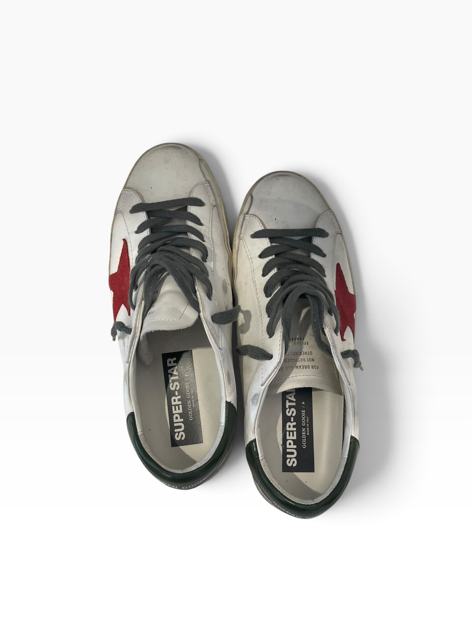 GOLDEN GOOSE/Low-Sneakers/US 10/Leather/WHT/SUPER STAR GREEN HEEL TAB view 3