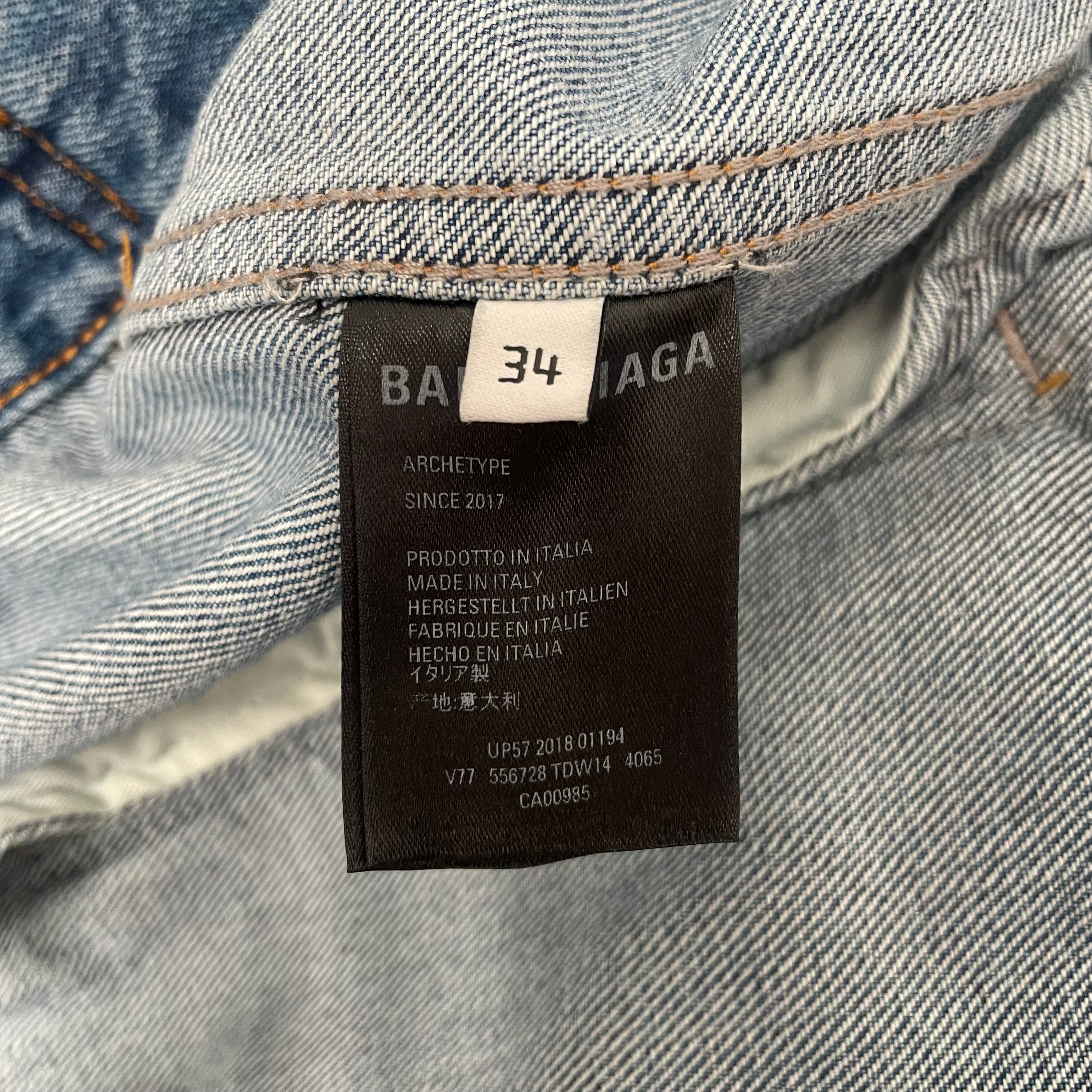 BALENCIAGA/Denim Jkt/34/Denim/BLU/BLACKSTITCHNECK view 4