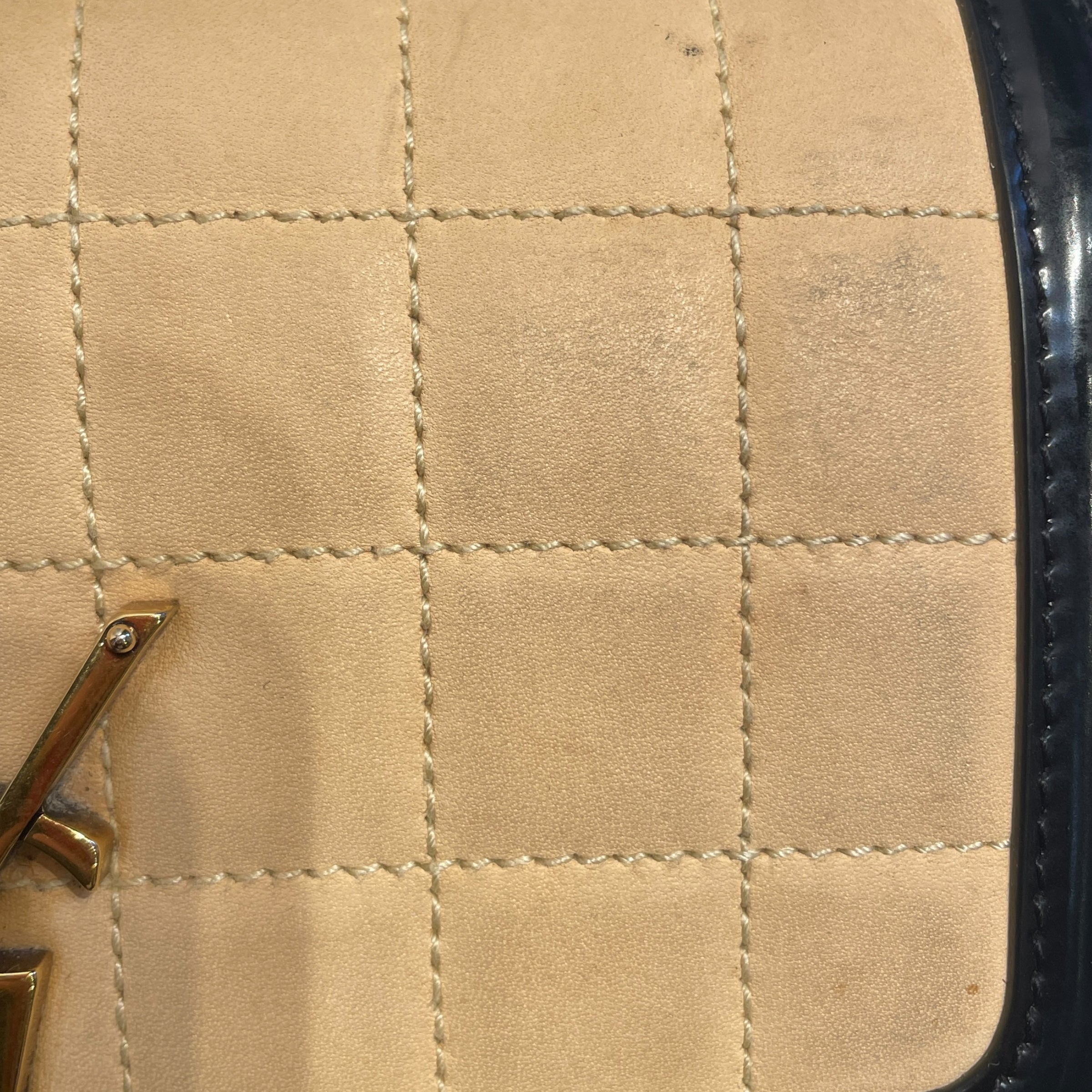 YVES SAINT LAURENT/Hand Bag/FREE/Leather/BEG/Suede Quilted Solferino view 8