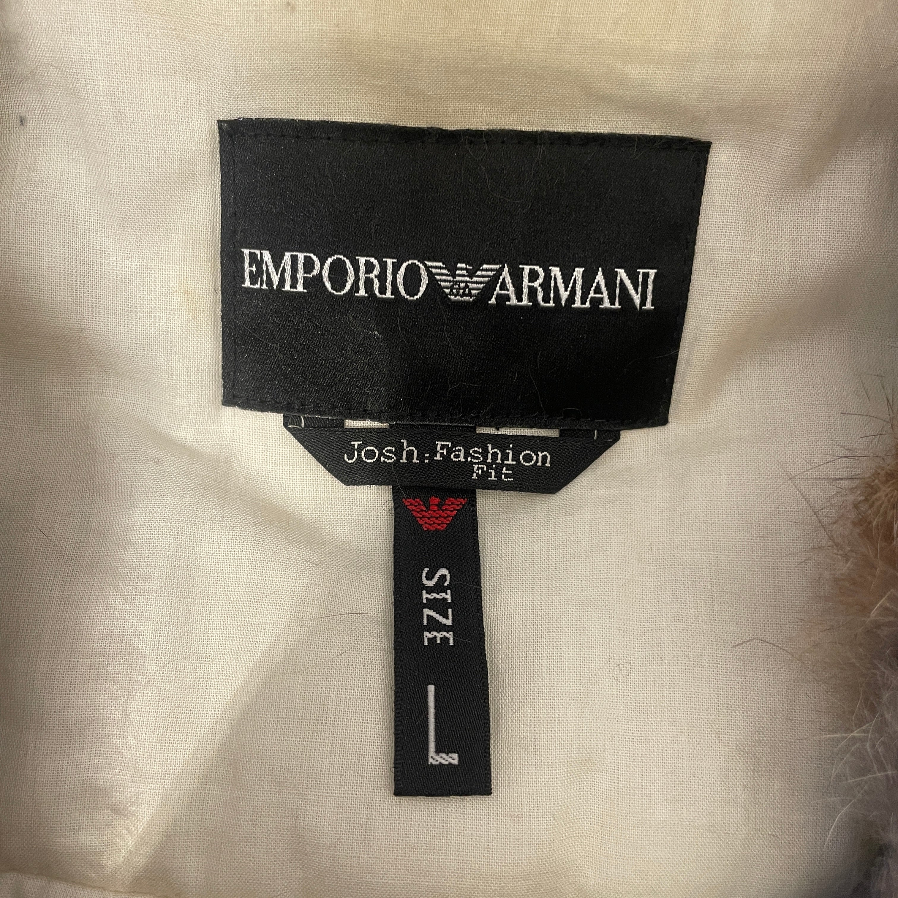 EMPORIO ARMANI/Puffer Jkt/L/Nylon/GRY/90S RABBIT FUR COLLAR PUFFER view 3