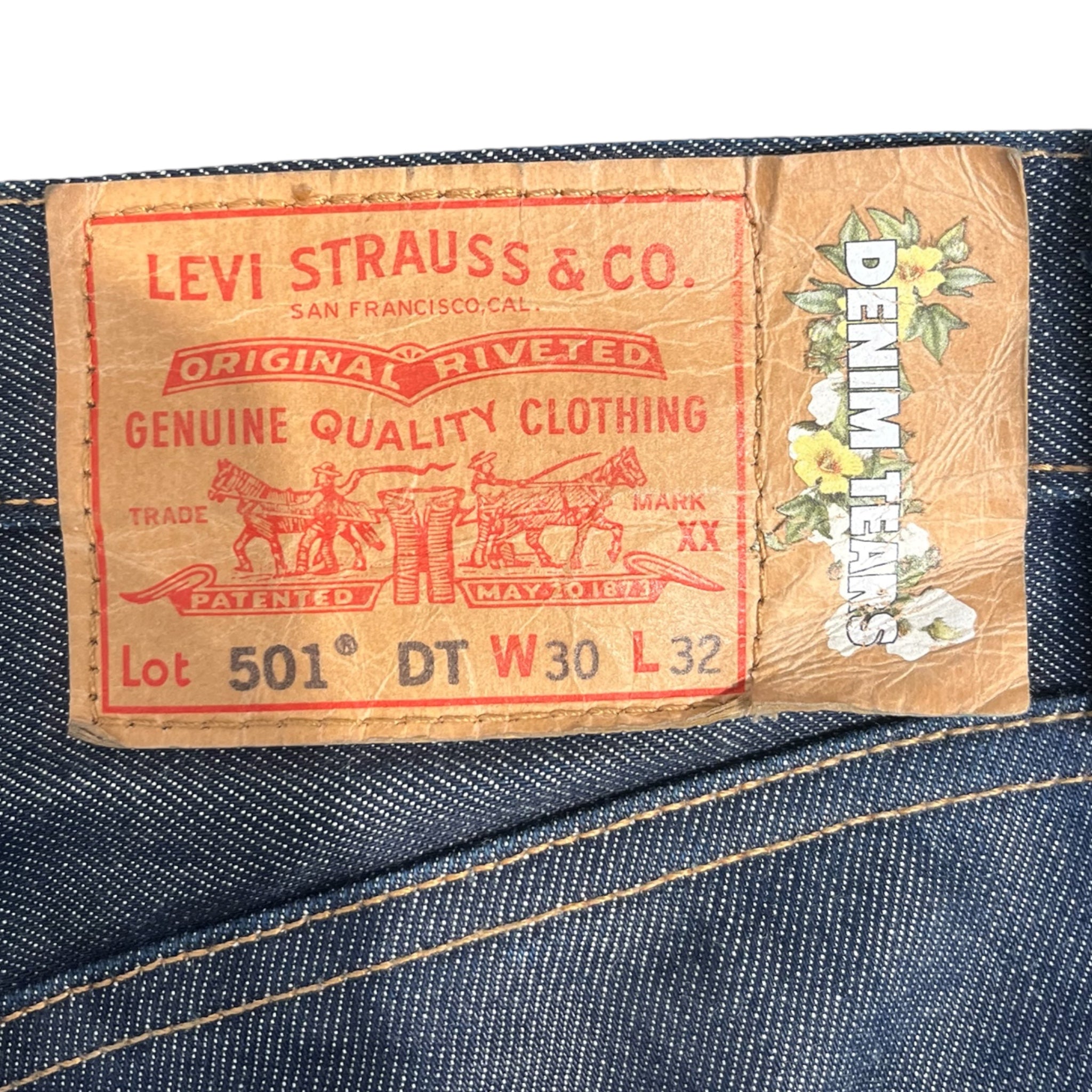 DENIM TEARS/Levi's/Straight Pants/30/Cotton/IDG/All Over Print/INDIGO WREATH STRAIGHT PANTS view 3