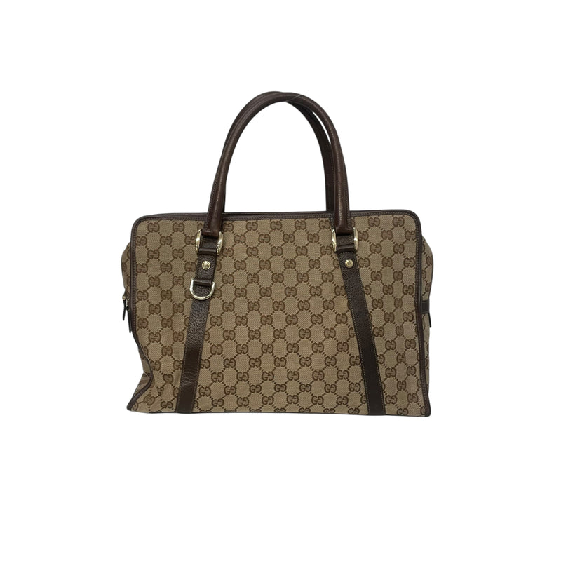 GUCCI/Bag/M/Monogram/Cotton/BRW/GG Canvas Boston