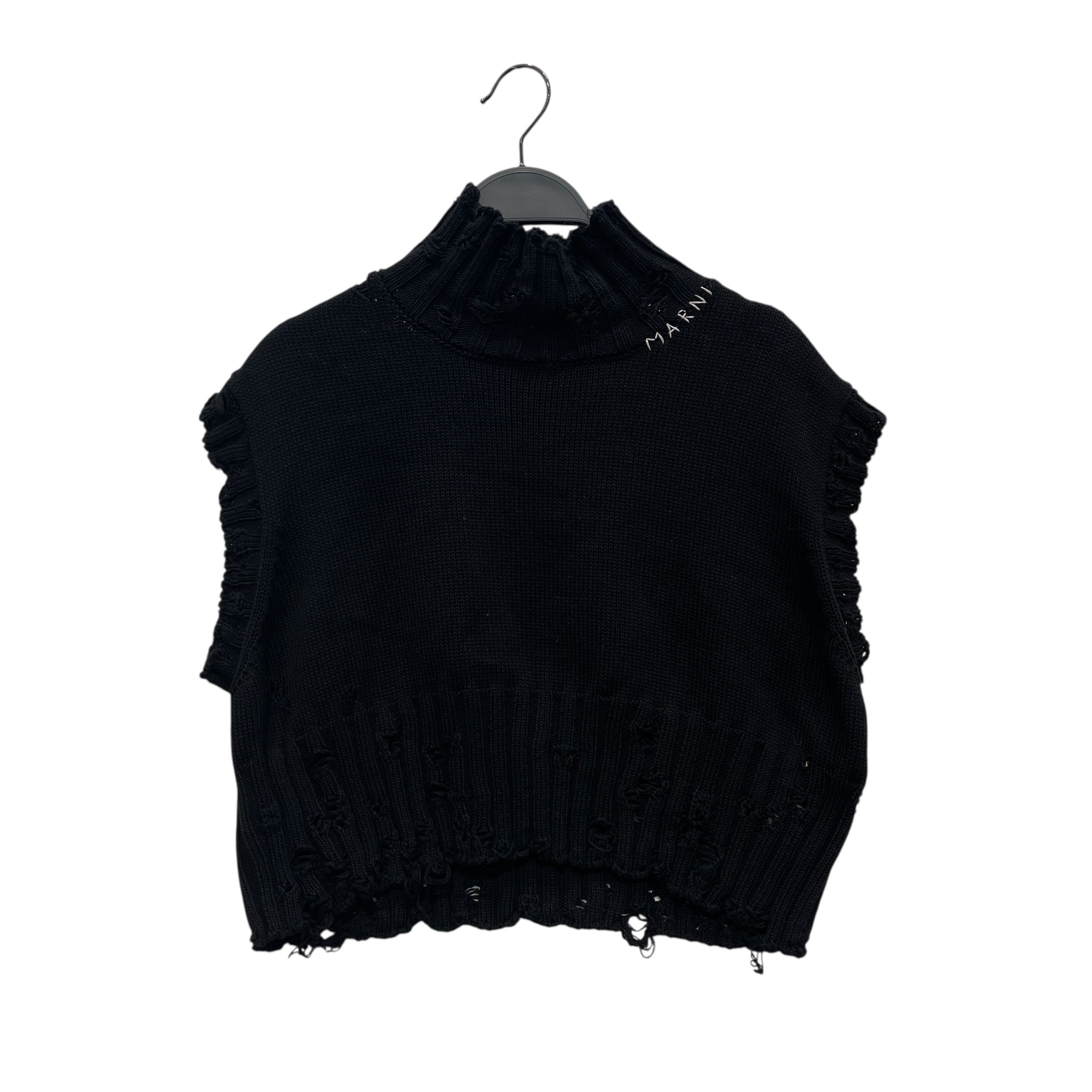 MARNI/Sweater/36/Cotton/BLK/High Neck/CROPPED SL view 1