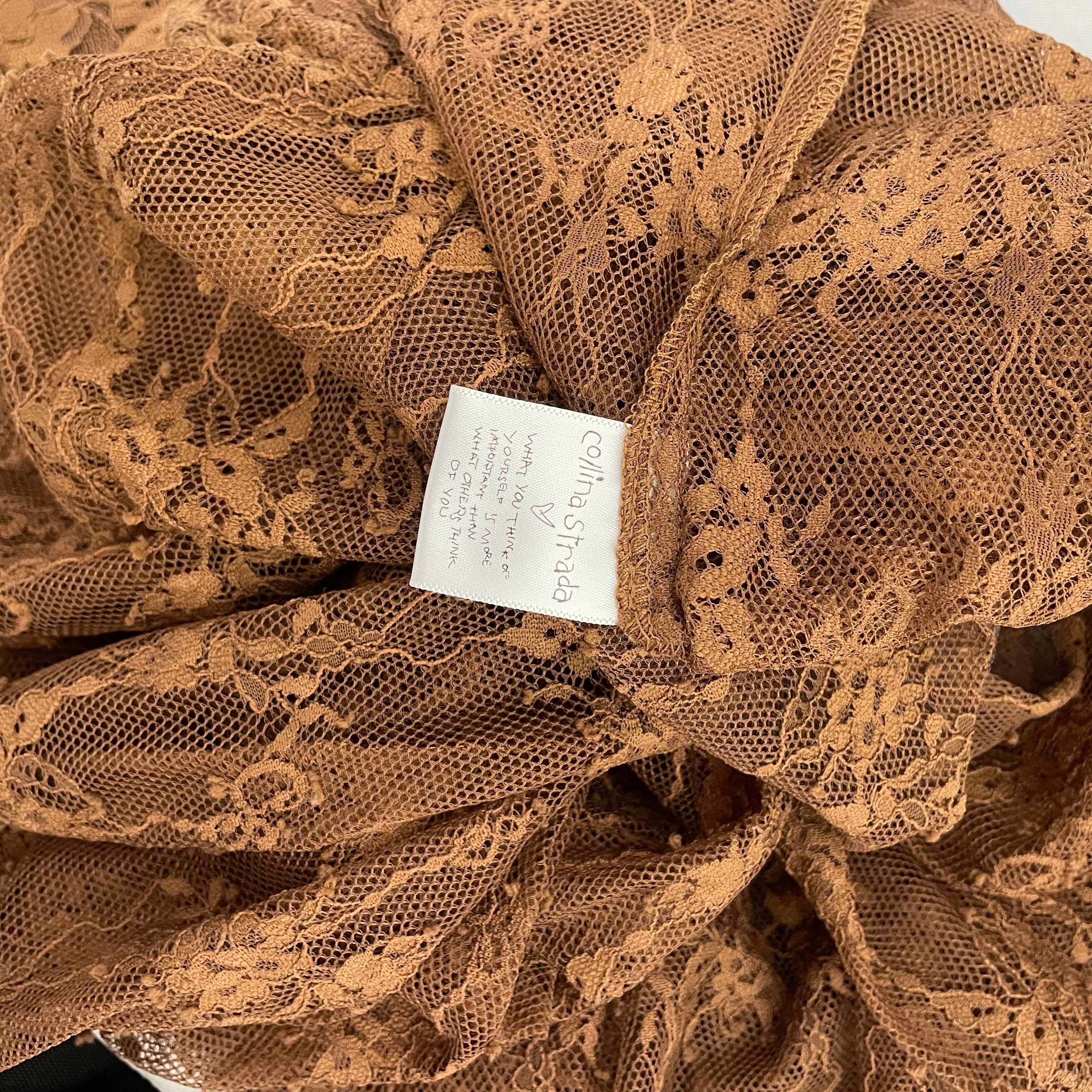 Collina Strada/Camisole Dress/M/All Over Print/Nylon/BRW/LACE DRESS FLORAL view 6
