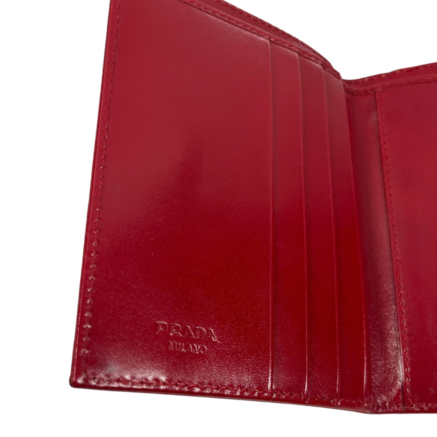PRADA/Bifold Wallet/Nylon/RED/L's/ view 6