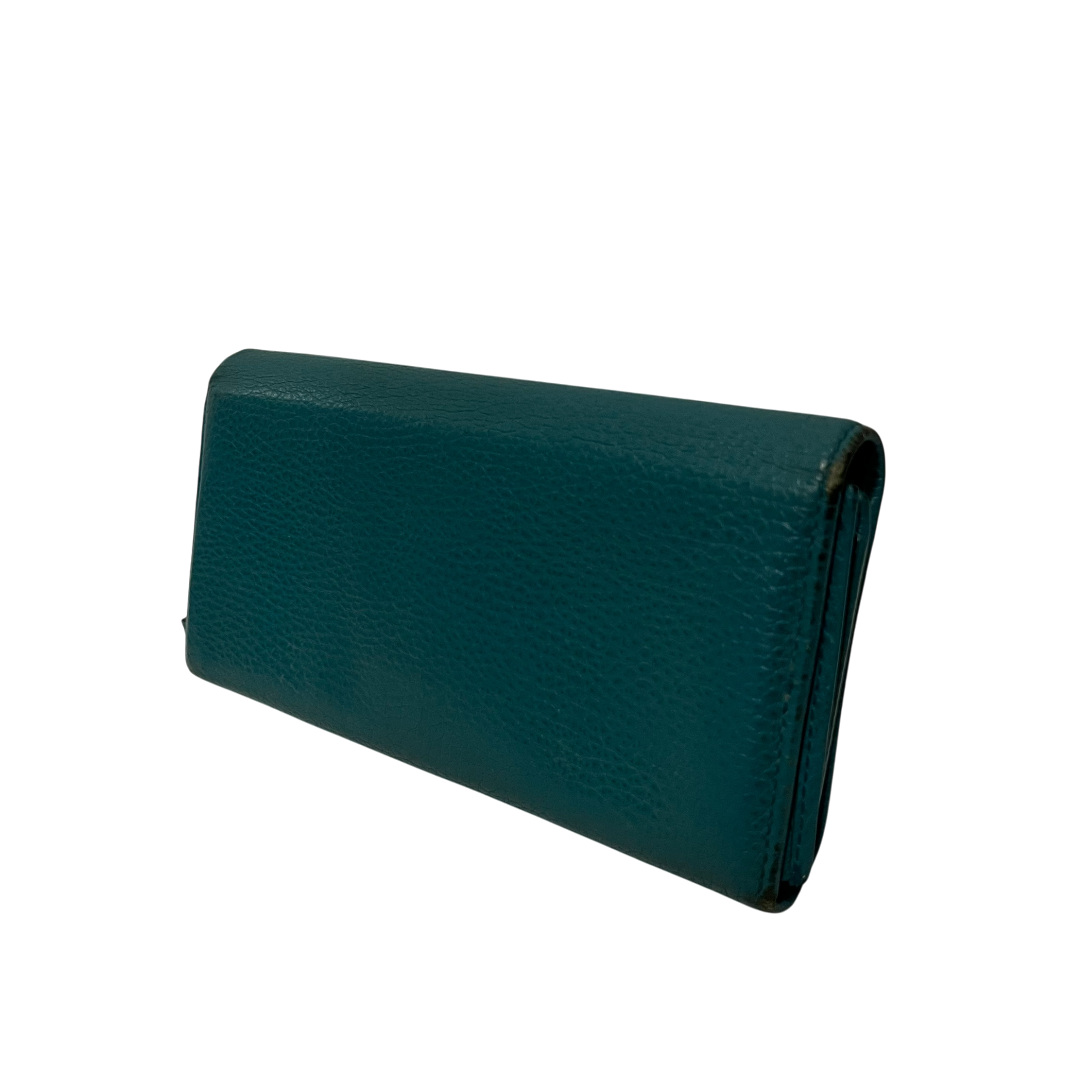 GUCCI/Long Wallet/Leather/BLU/L's/vintage turquoise continental view 2