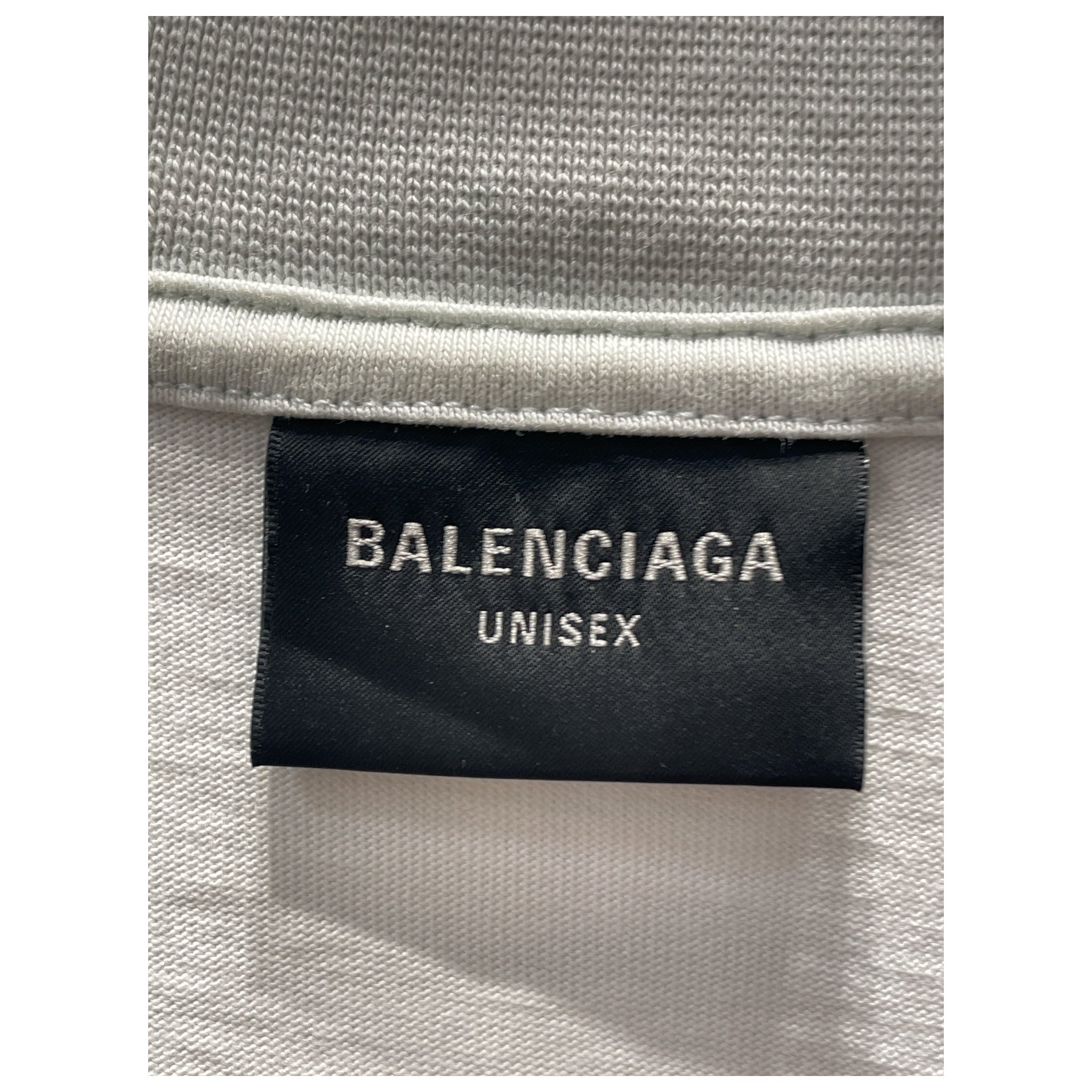 BALENCIAGA/T-Shirt/L/Cotton/CRM/Graphic/bitcoin distressed view 3