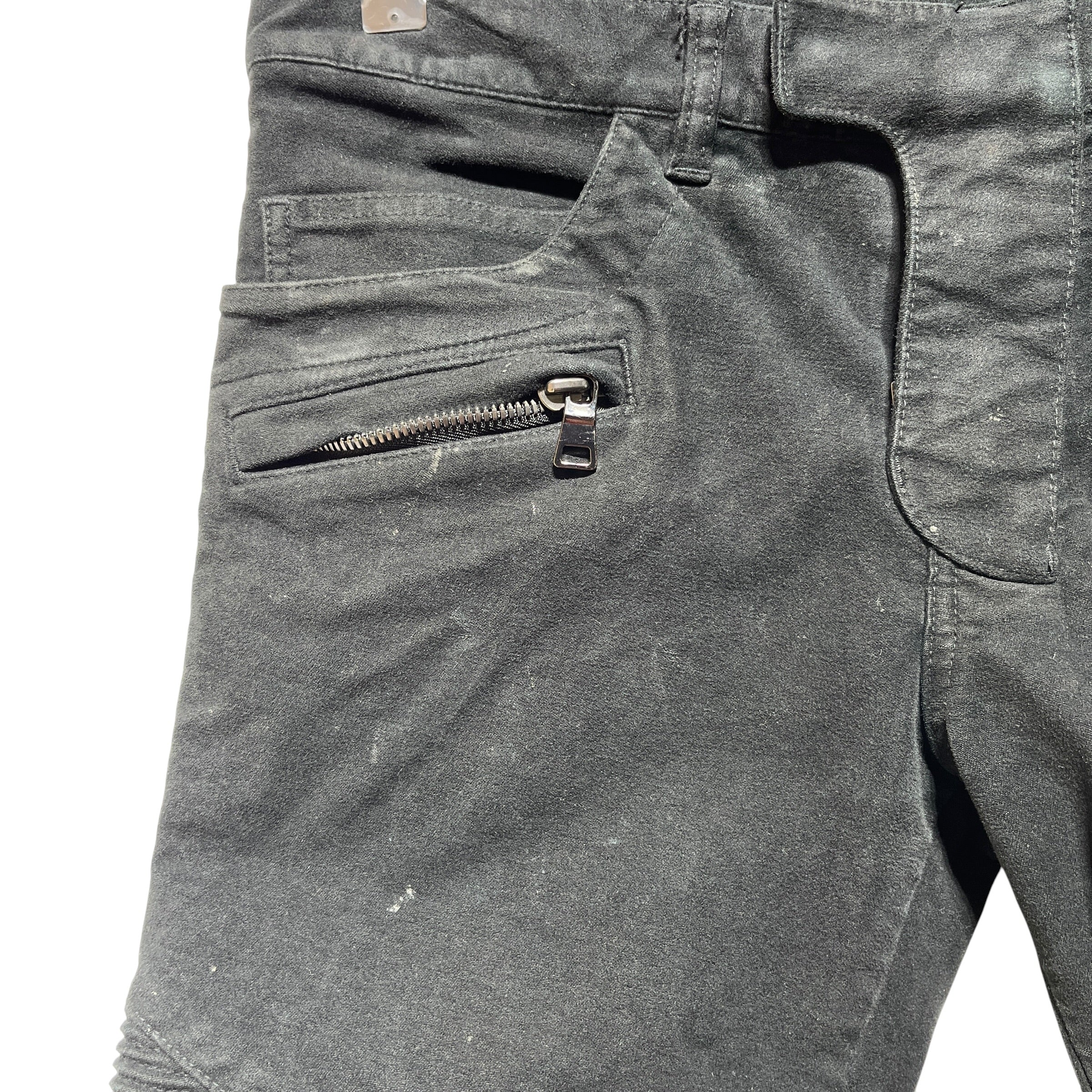 BALMAIN/Skinny Pants/31/Cotton/BLK/MOTO JEANS view 6