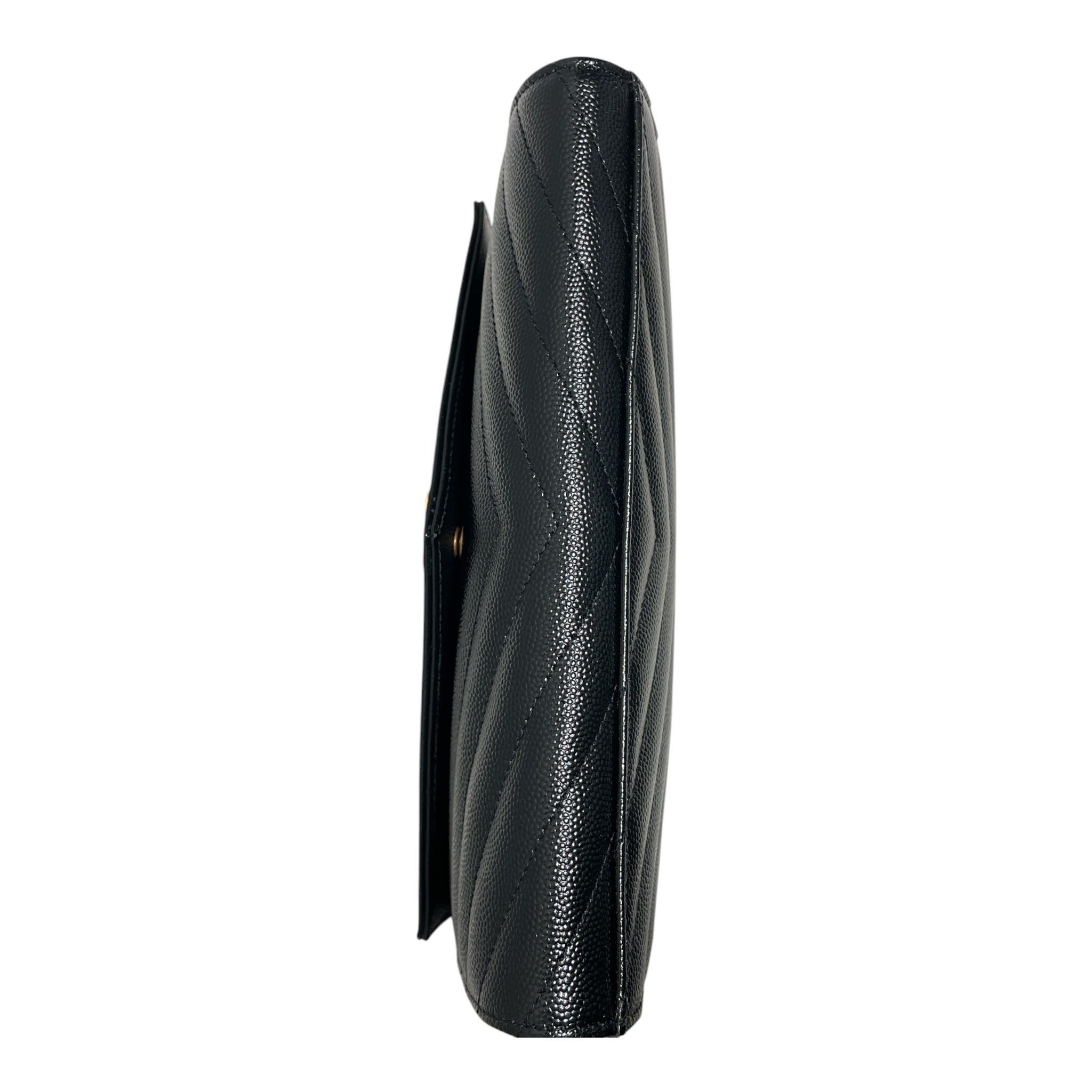 SAINT LAURENT/Pouch/Leather/BLK/Quilted Cassandre Wristlet view 4