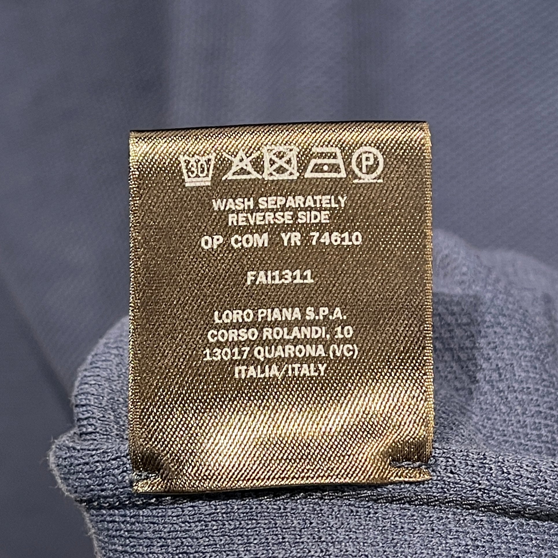 Loro Piana/Polo Shirt/XXL/Cotton/BLU/Pullover/Blue Long Sleeve Polo Shirt view 10