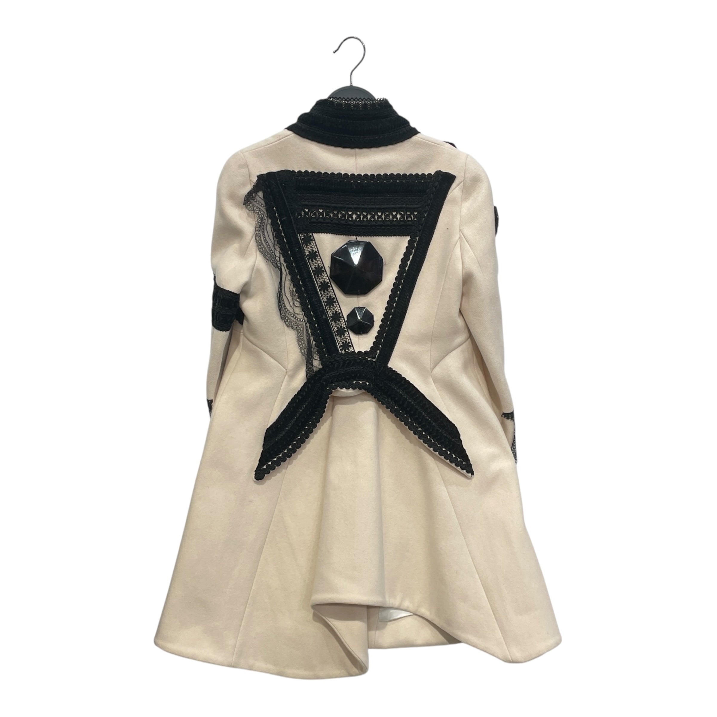 GIVENCHY/Jacket/38/Wool/CRM/BLACK RIBBON&BEAD APPLIQUE view 2