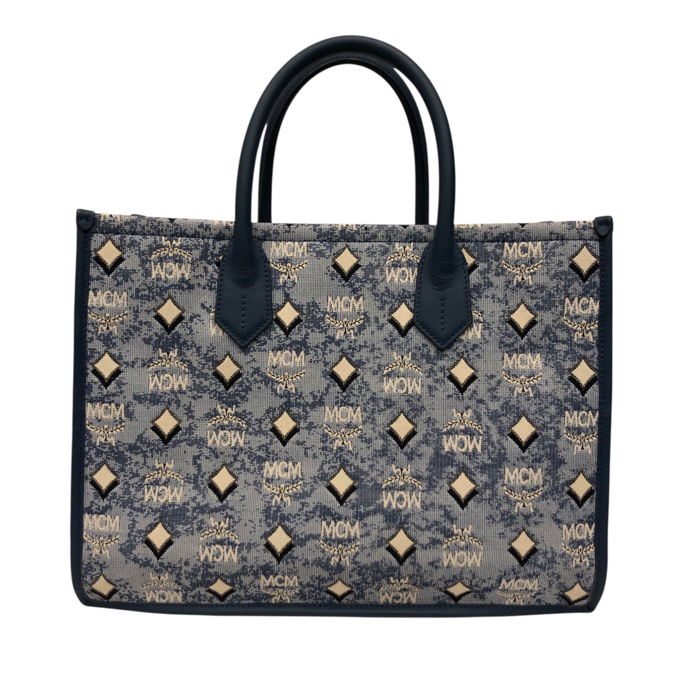 MCM/Tote Bag/Cotton/BLU/Munchen Denim Tote view 2