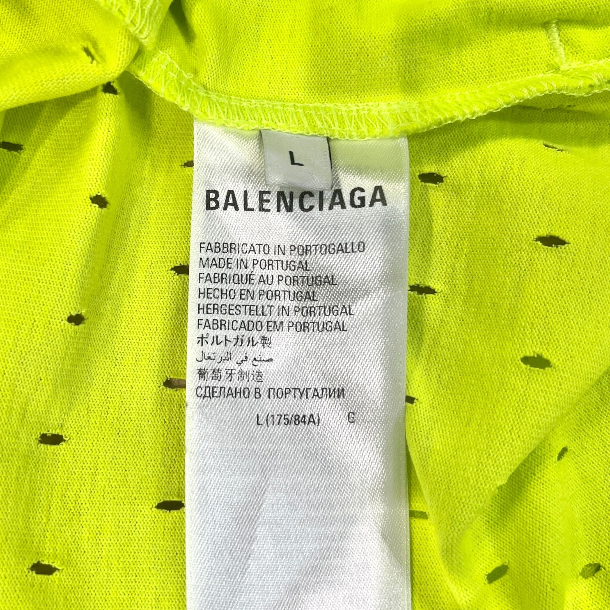 BALENCIAGA/Shorts/L/Cotton/YEL/NEON MESH BAGGY SHORT view 4