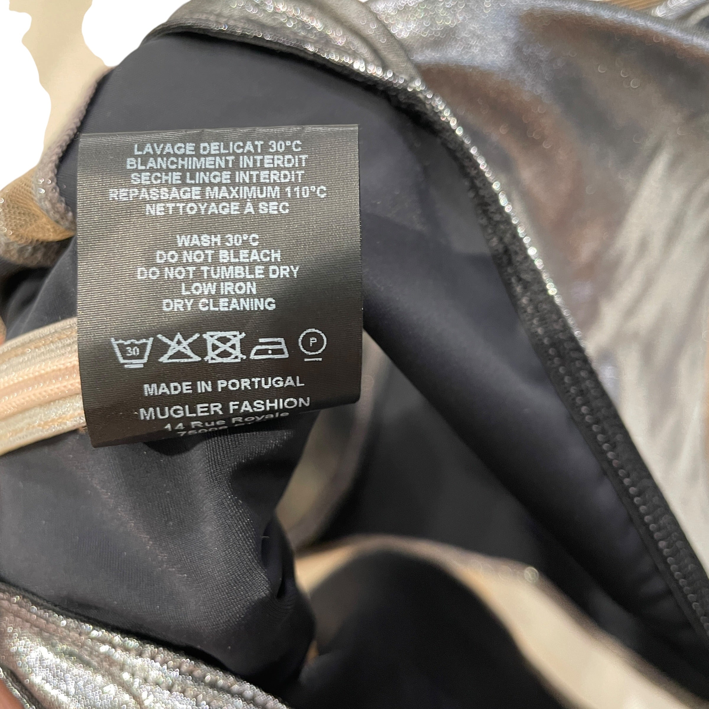 MUGLER/LS Blouse/40/Polyester/SLV/MESH METALLIC BODYSUIT view 3