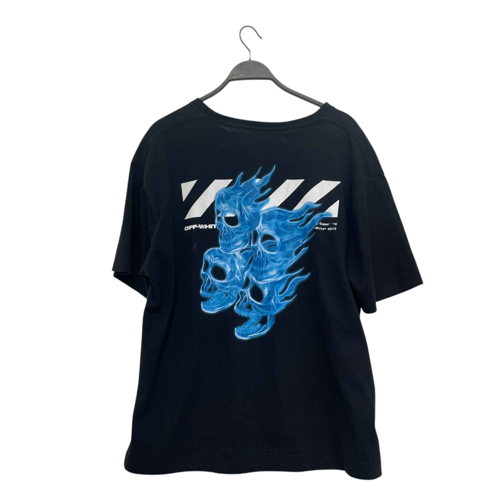 OFF-WHITE/T-Shirt/M/Cotton/BLK/blue skull graphic on back view 2