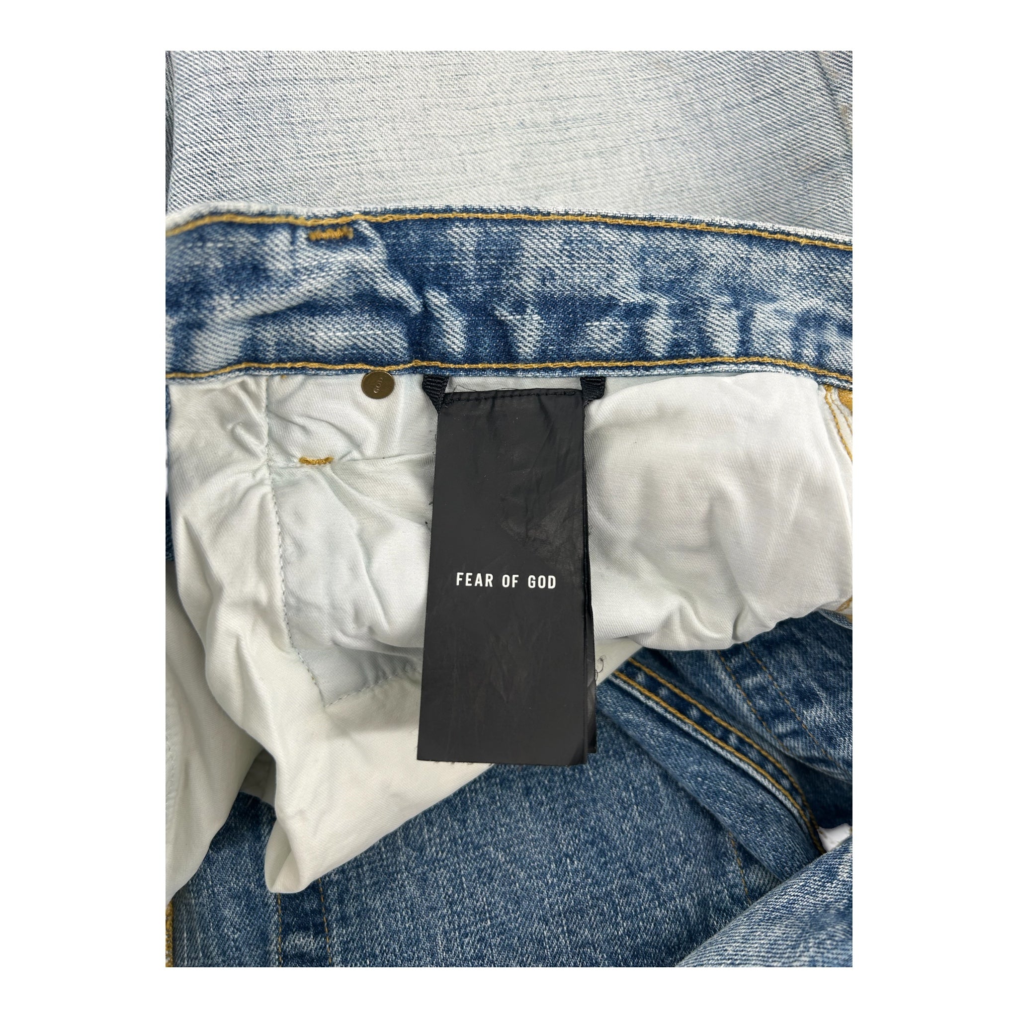 FEAR OF GOD/Straight Pants/32/Cotton/BLU/w/ denim self belt view 3