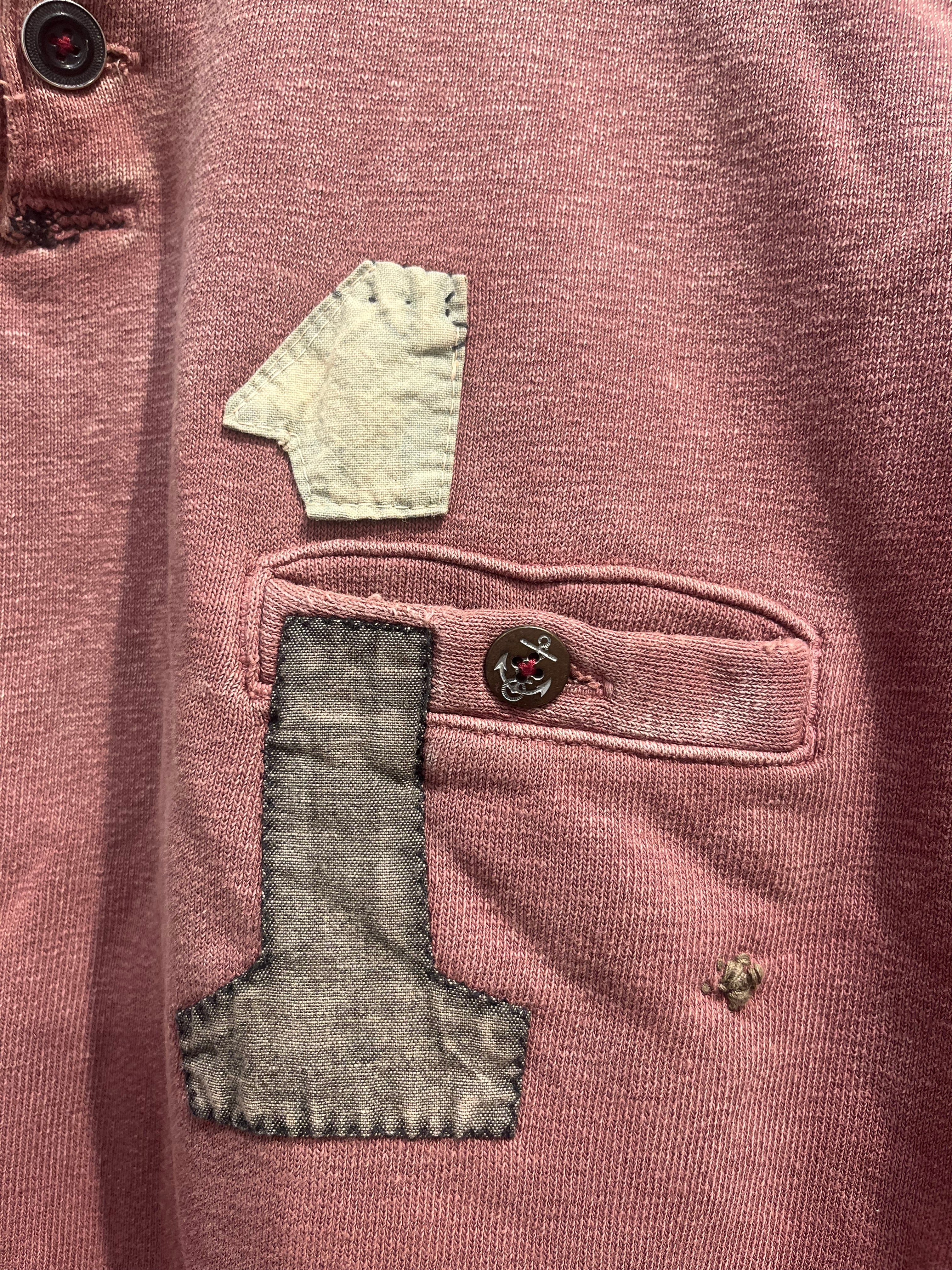 KAPITAL/Cardigan/1/Cotton/BRD/light bordeaux with shawl colr view 5