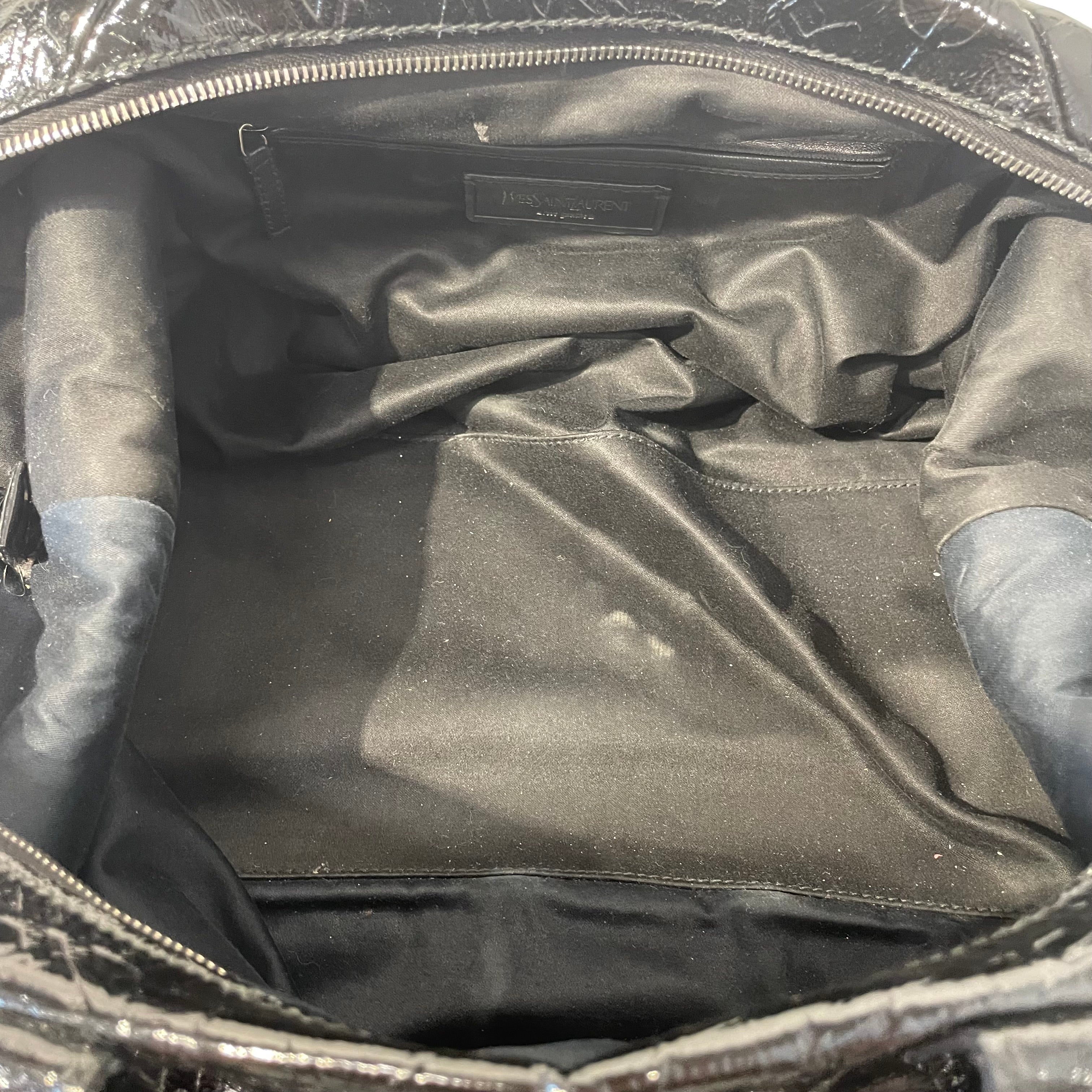 YVES SAINT LAURENT/Tote Bag/Monogram/Leather/BLK/PANTENT LEATHER TOTE view 4